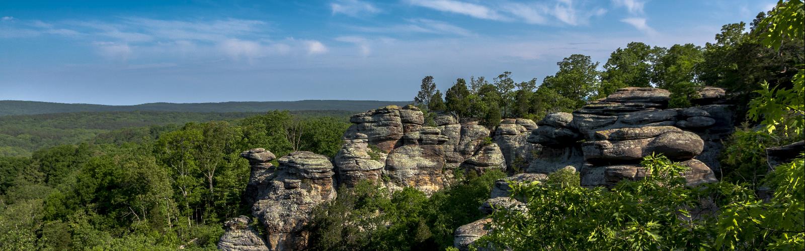 Hiking in Illinois - natural landscape  outdoor rock sky tree mountain landscape grass cloud rocky nature plant bedrock stone outcrop hillside