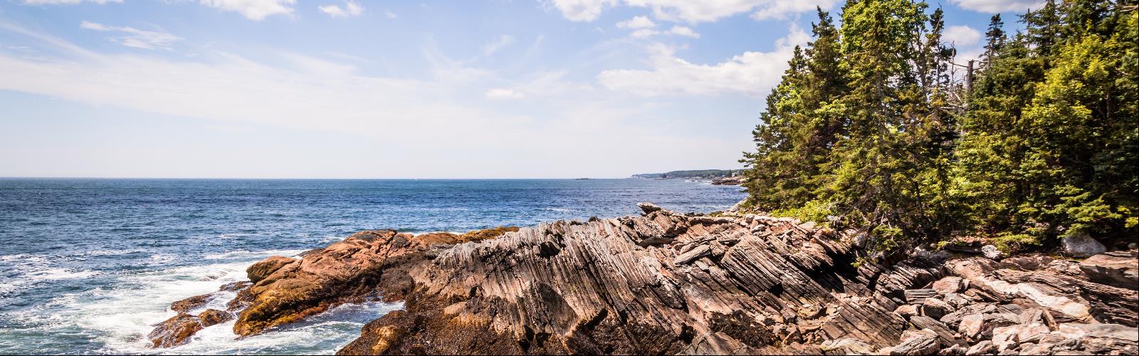 Hiking in Maine - natural landscape  outdoor rock sky beach water rocky sea nature ocean cloud landscape coast lake overlooking island distance tree plant