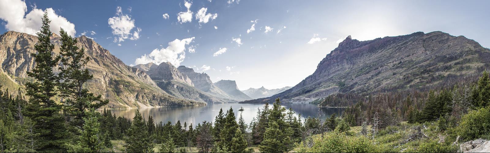 Hiking in Montana - natural landscape  mountain outdoor sky water nature tree cloud lake landscape hillside surrounded lush day