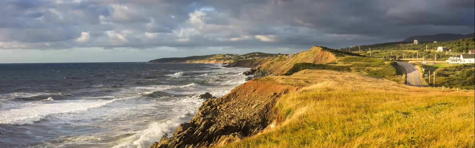 Hiking in Nova Scotia - natural landscape  sky outdoor beach water cloud landscape nature coast ocean mountain rock sea cliff raised beach cloudy clouds promontory hillside day highland