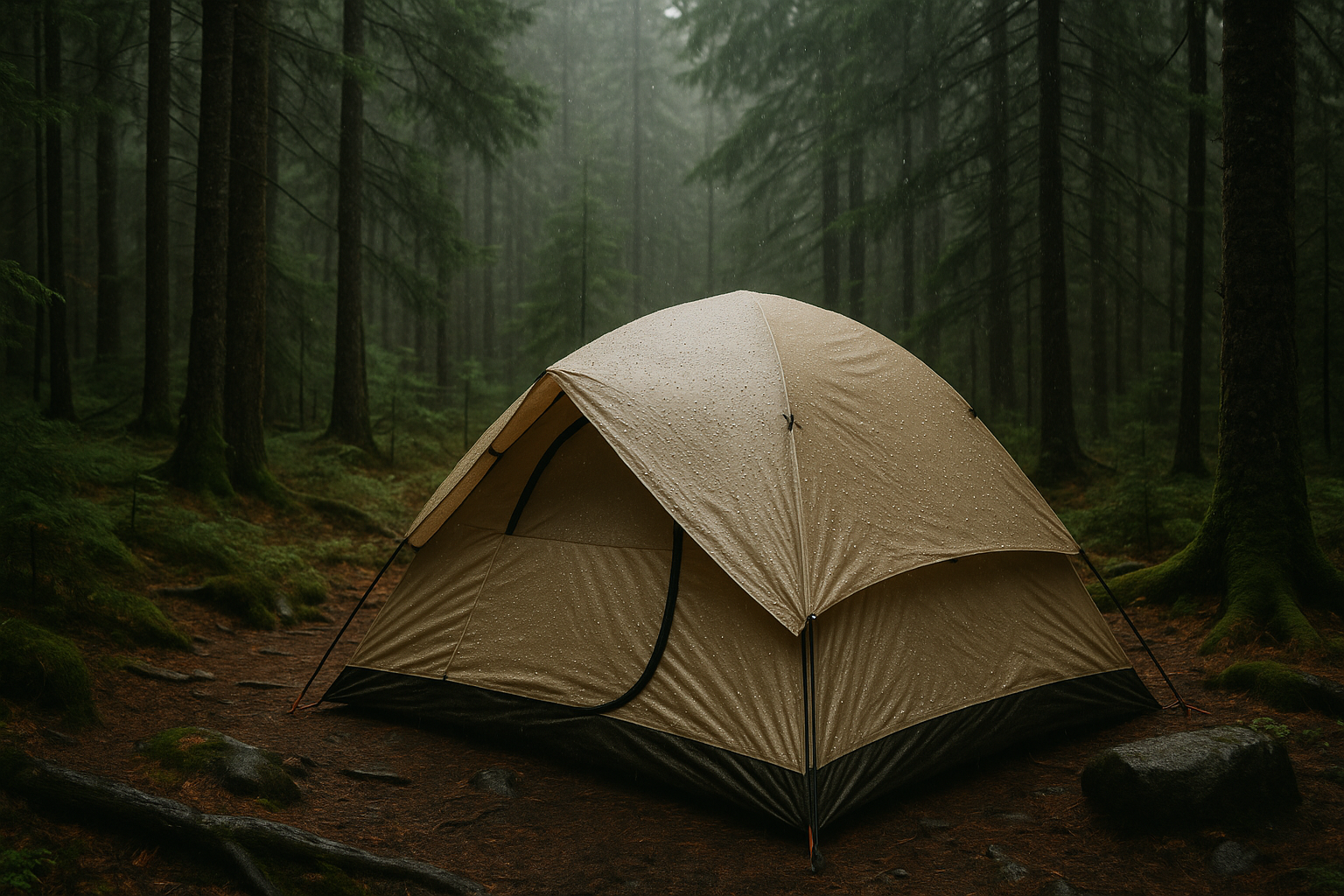 tente camping pluie forêt Québec 3 saisons