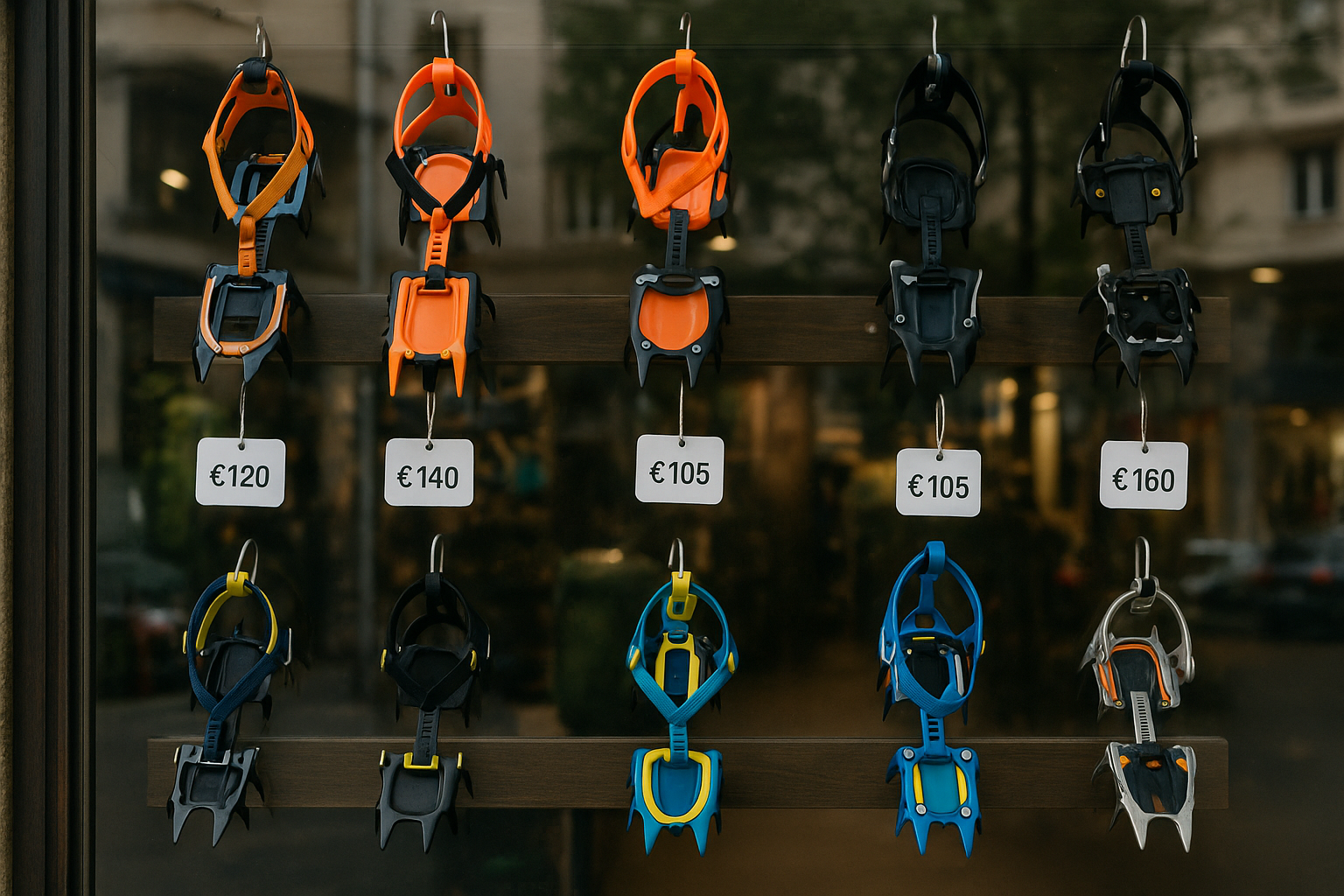 vitrine magasin crampons prix modèles variés