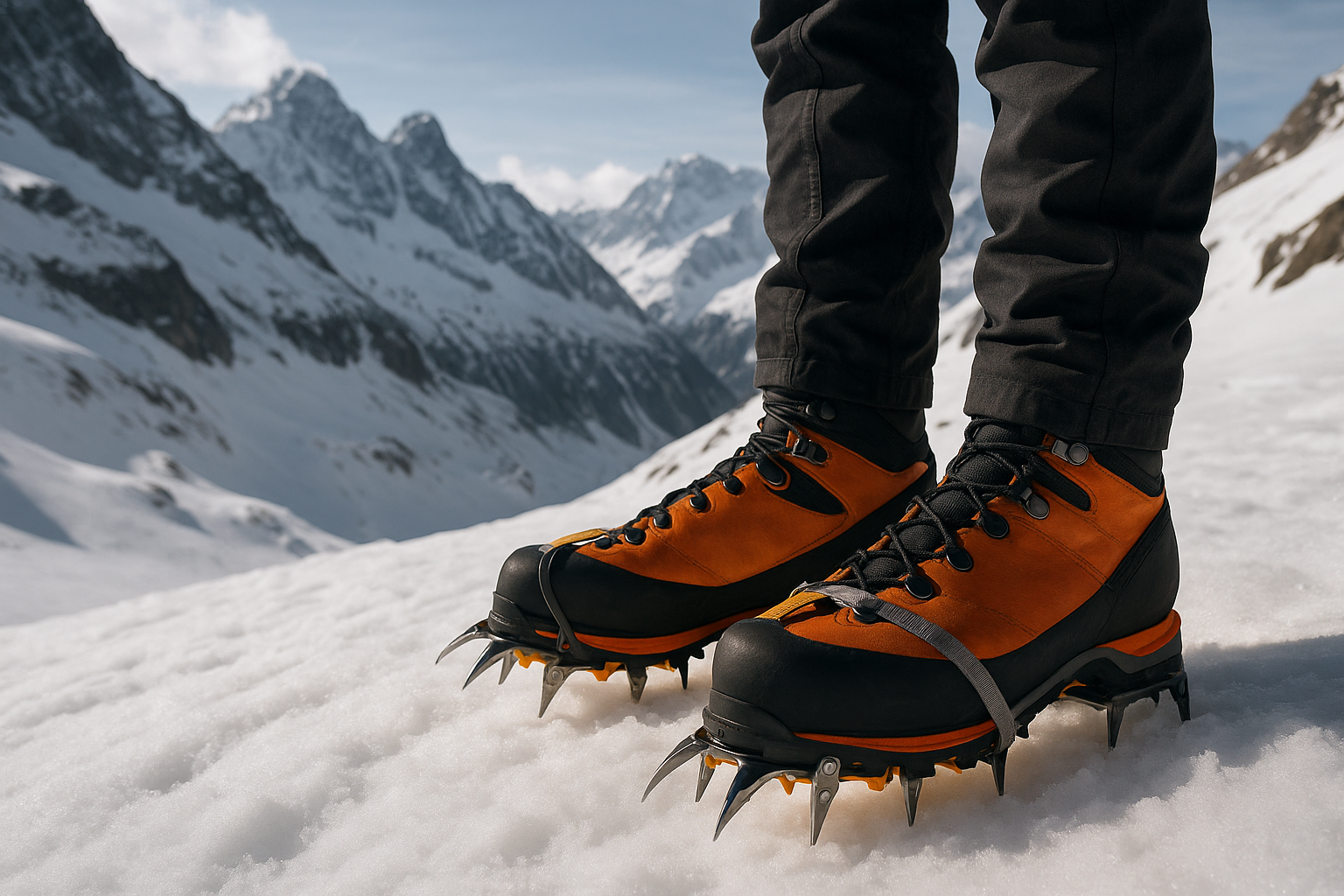 crampons alpinisme bottes techniques haute montagne neige