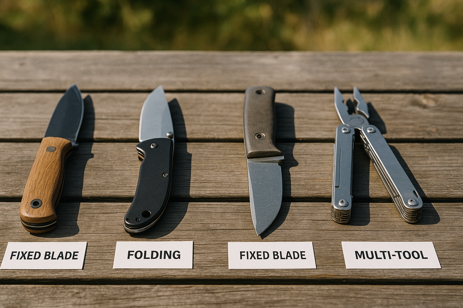 outdoor knife types comparison bushcraft folding