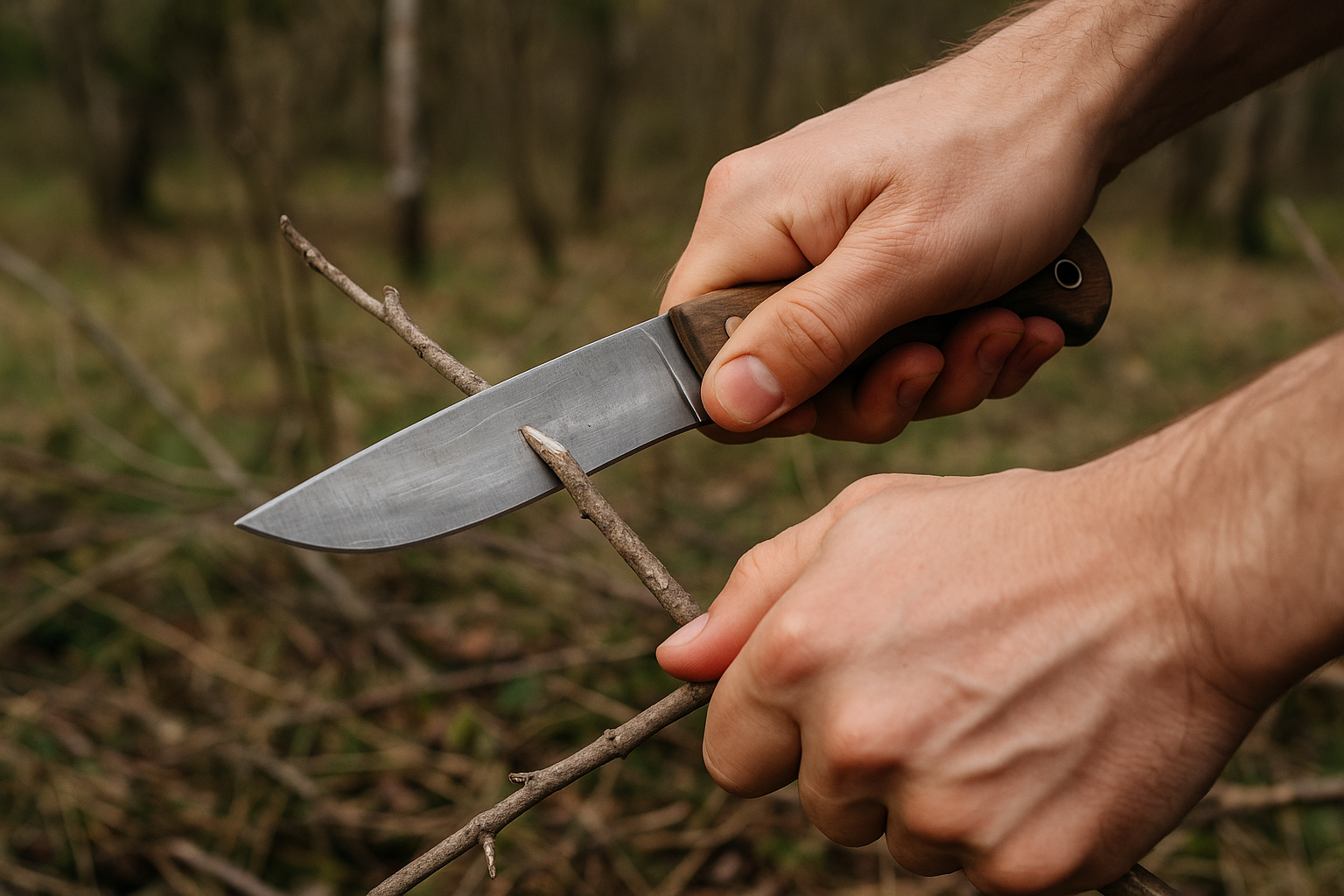 knife technique forest branches usage