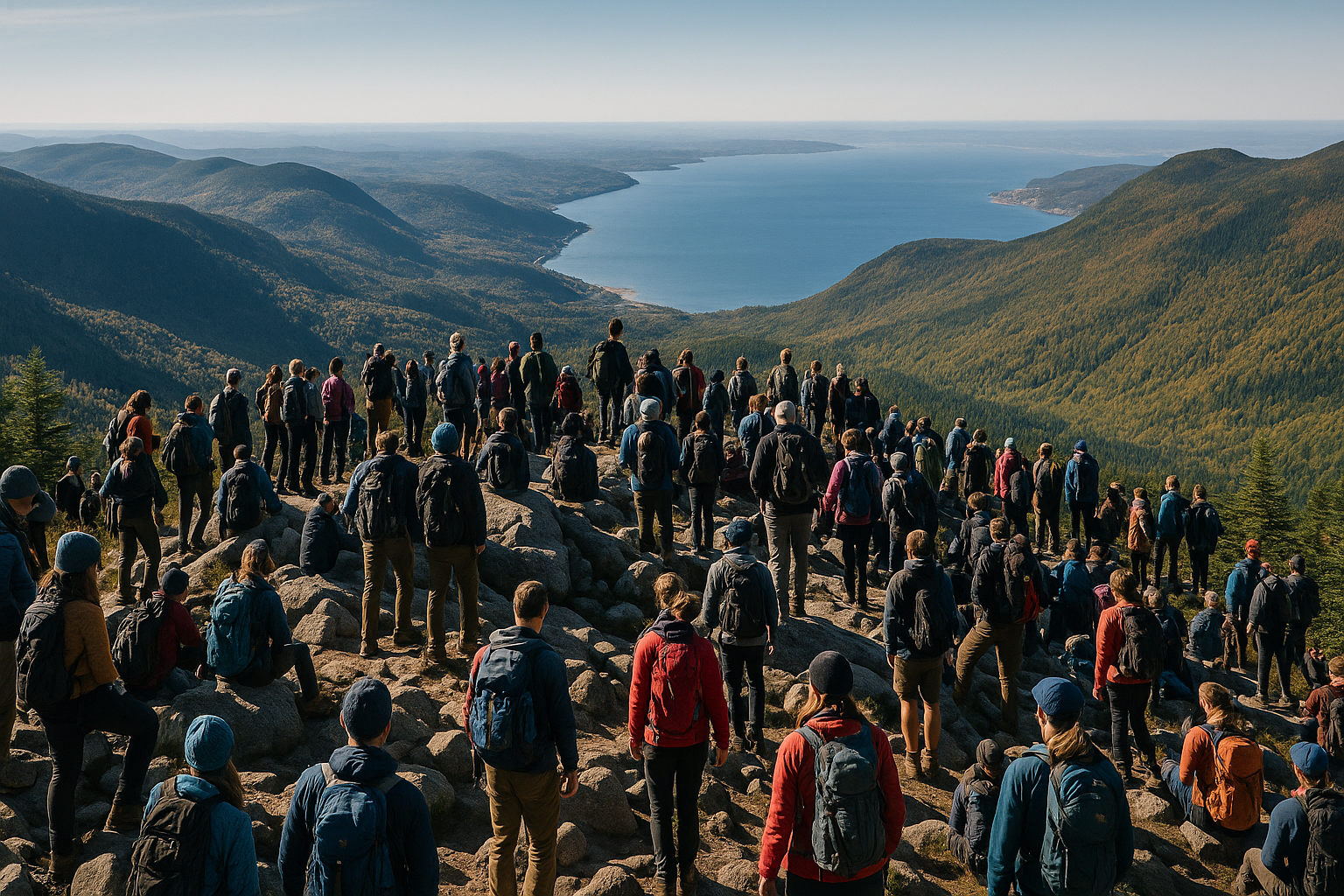 hikers Charlevoix summit traffic summer 2026