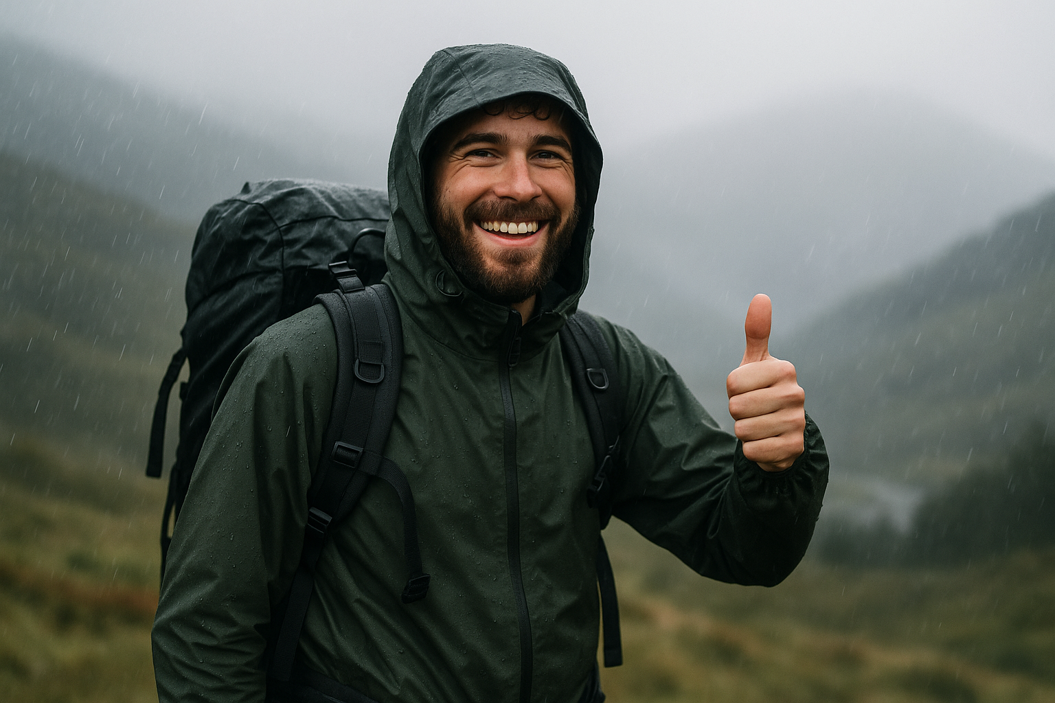 randonneur pluie motivation positive adaptation