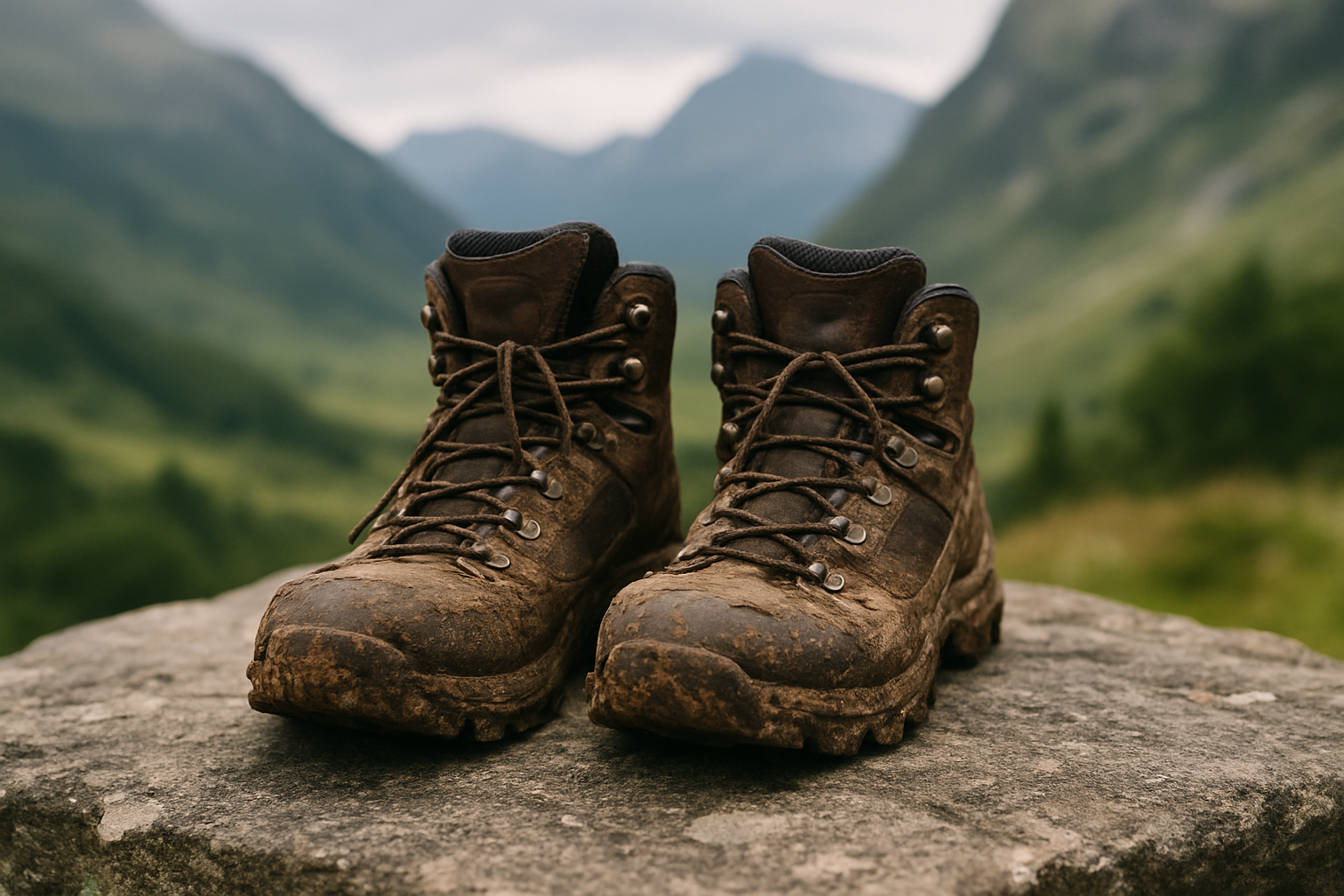 bottes boueuses randonnée accomplissement fierté