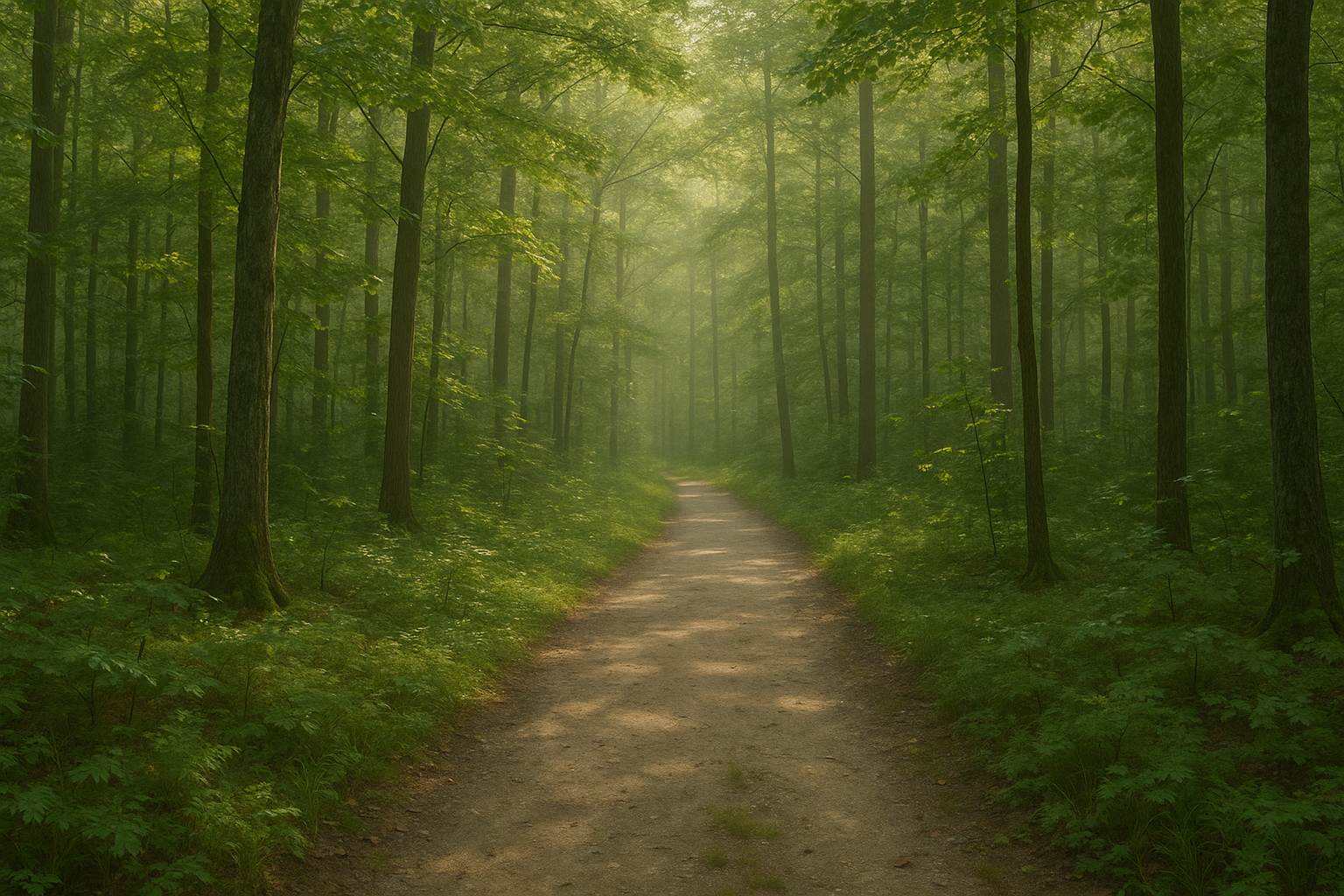 sentier facile forêt lumière douce recommencement