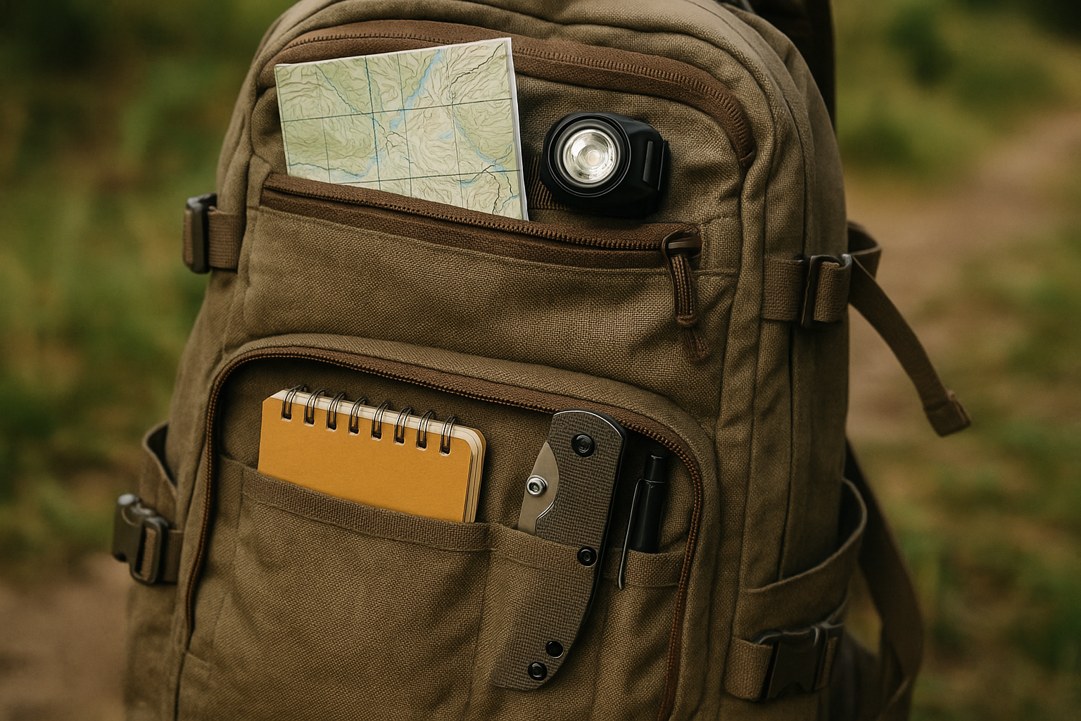 backpack pockets organization hiking equipment