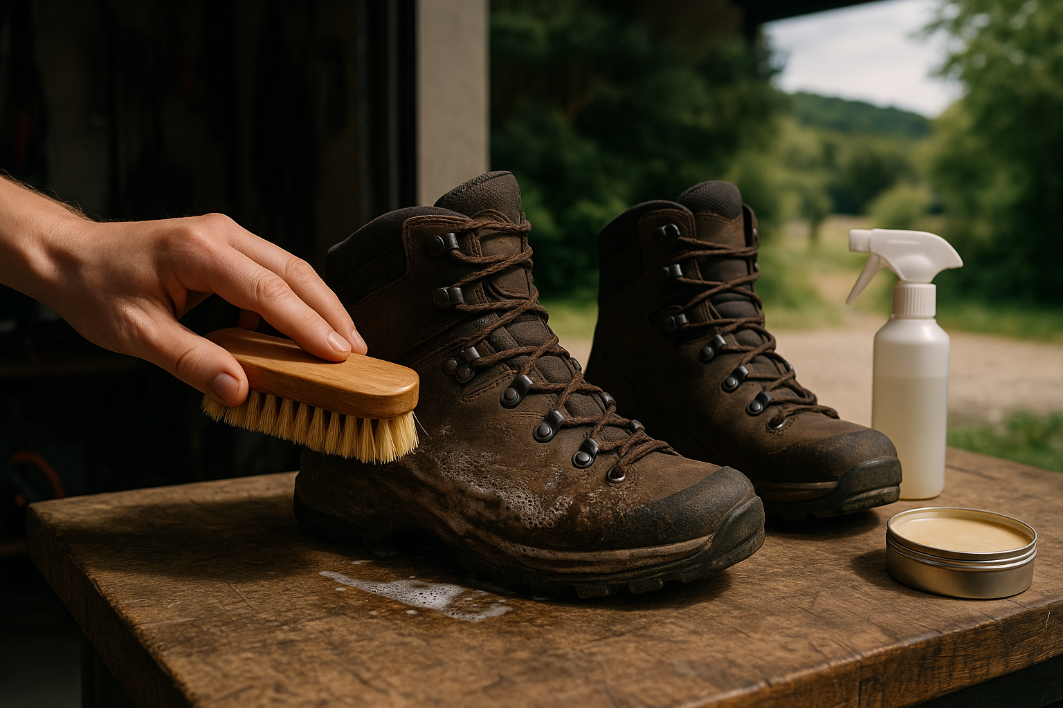 entretien nettoyage chaussures randonnée