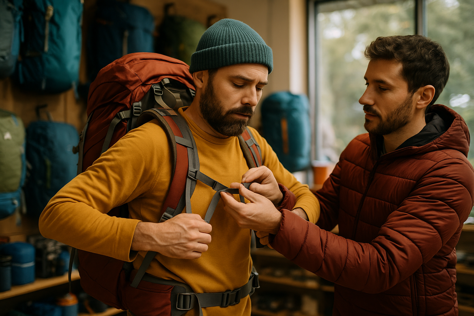 ajustement professionnel sac à dos magasin équipement randonnée