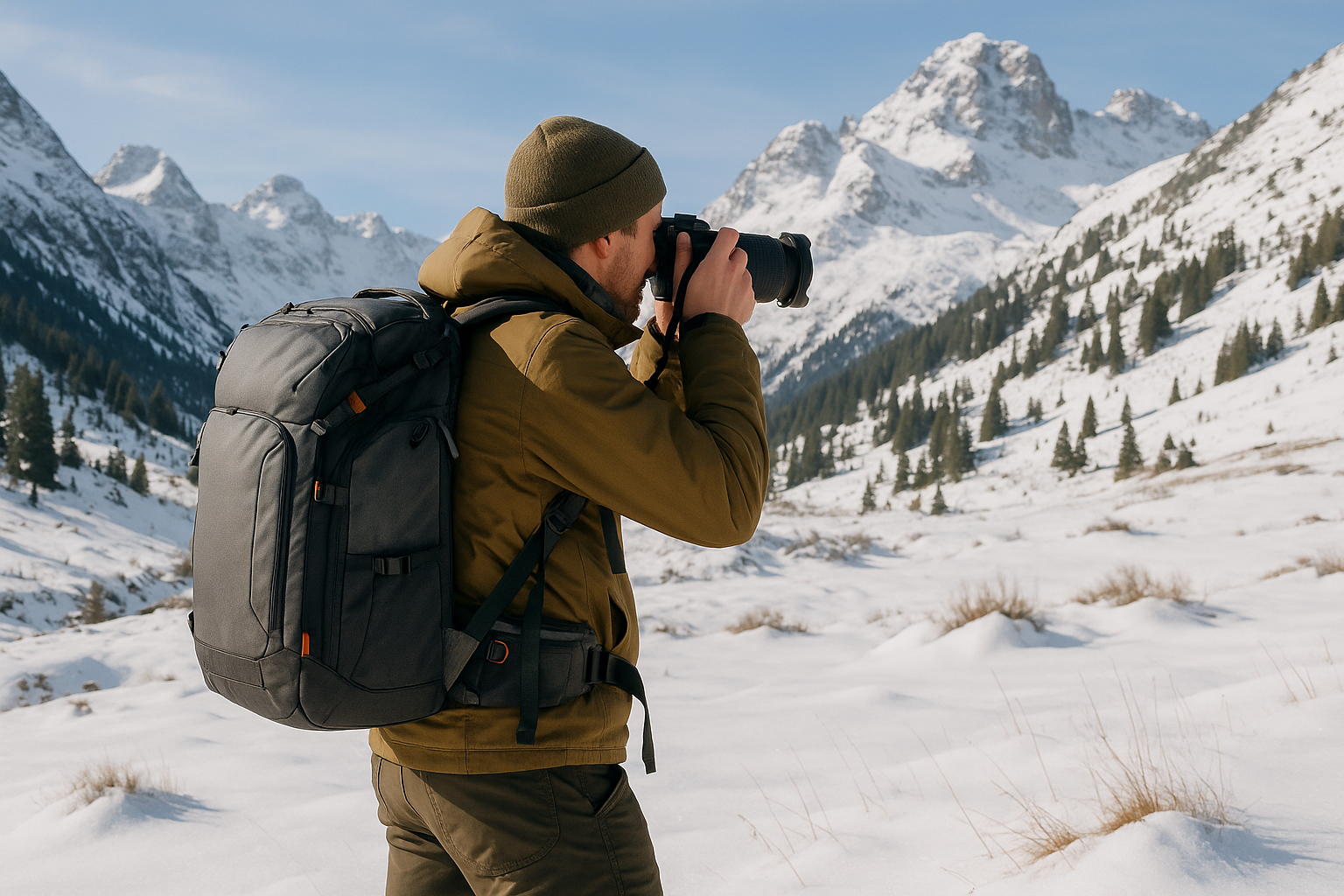 randonnée hiver sac photo équipement spécialisé montagne
