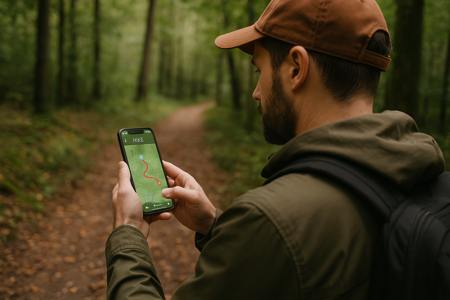 hiking app smartphone trail navigation