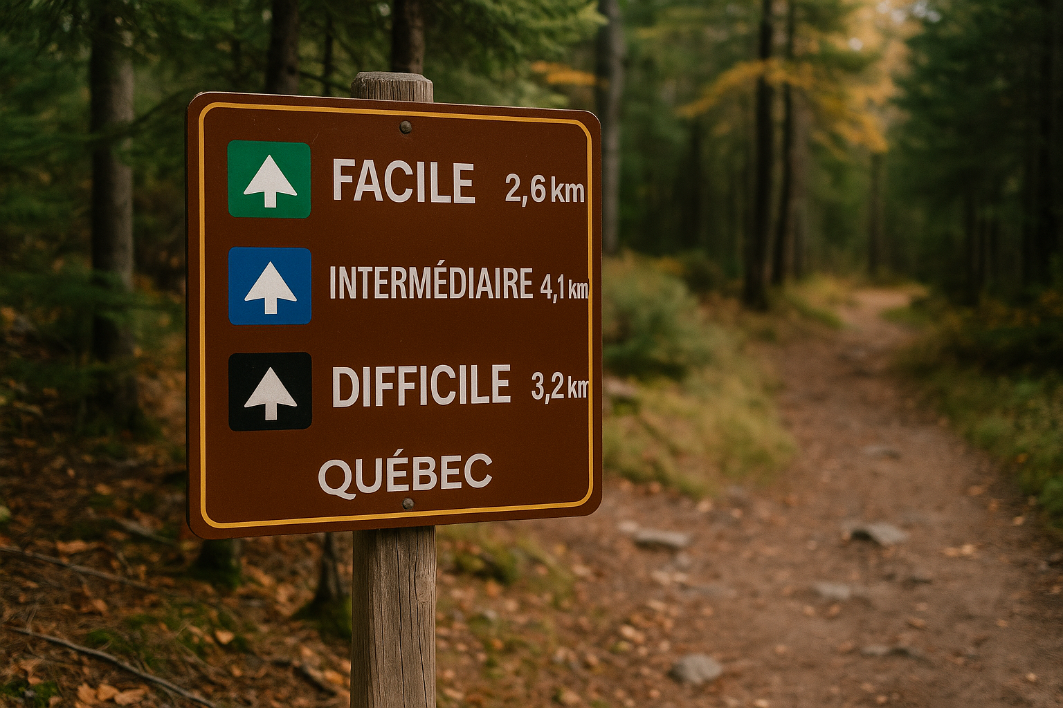 hiking trail sign difficulty levels