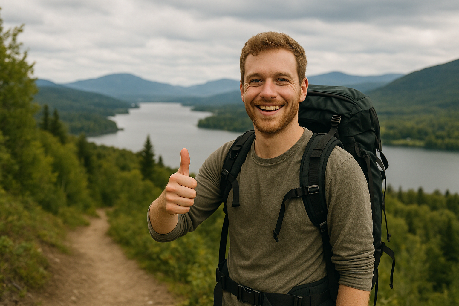 beginner hiker success first hike Quebec