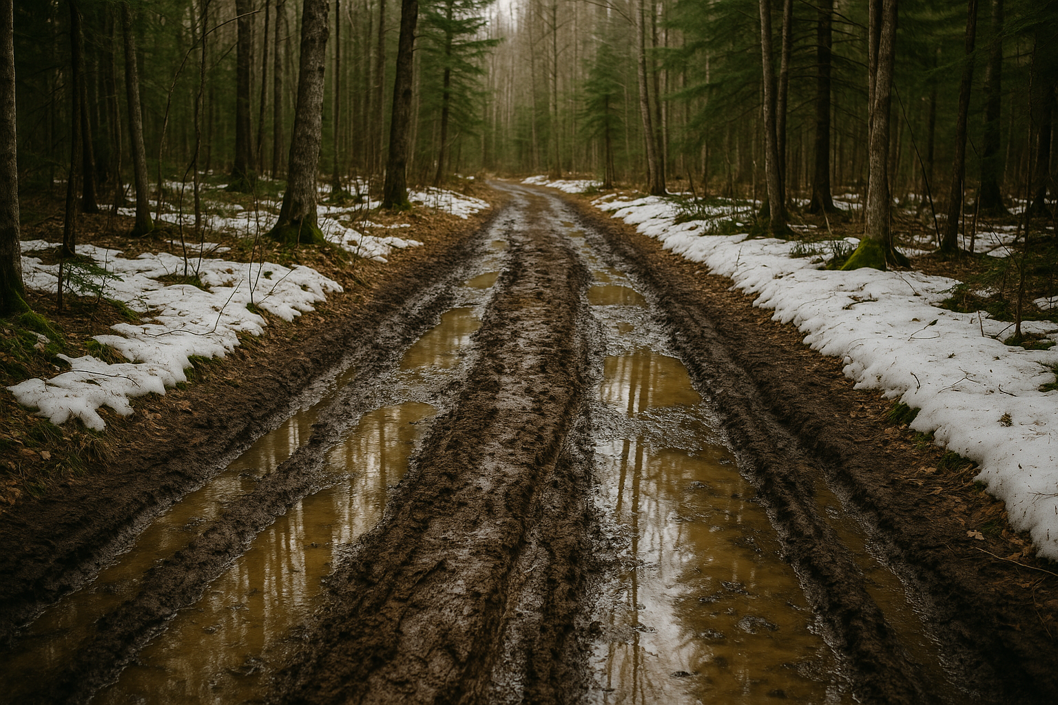 muddy spring trail difficult hiking conditions