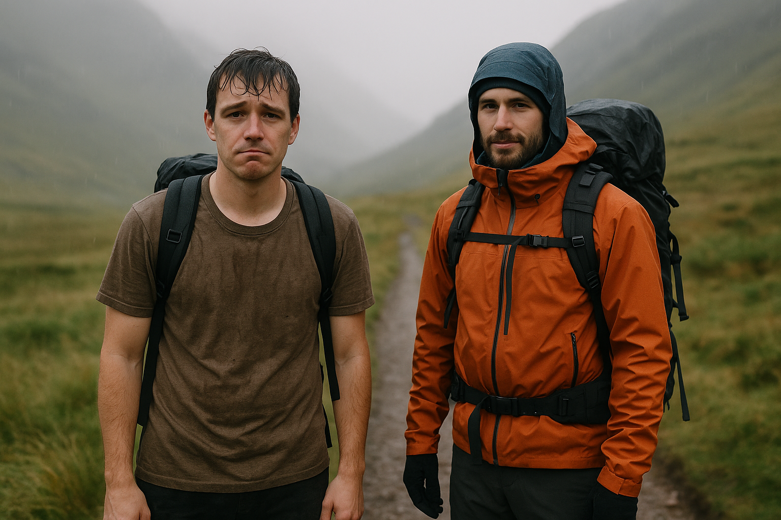 comparison bad good spring hiking equipment