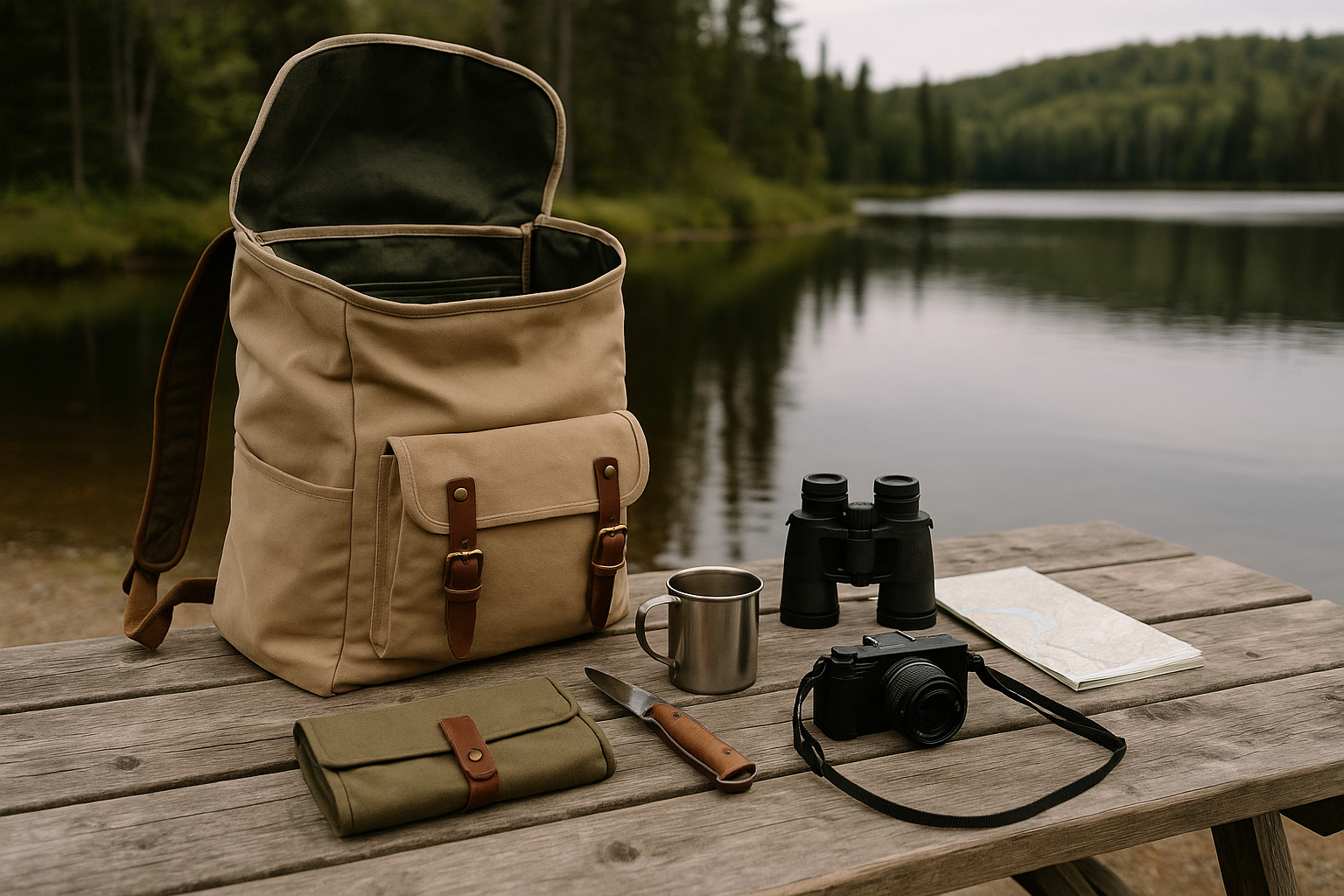 organized canoe equipment dry bag trip preparation