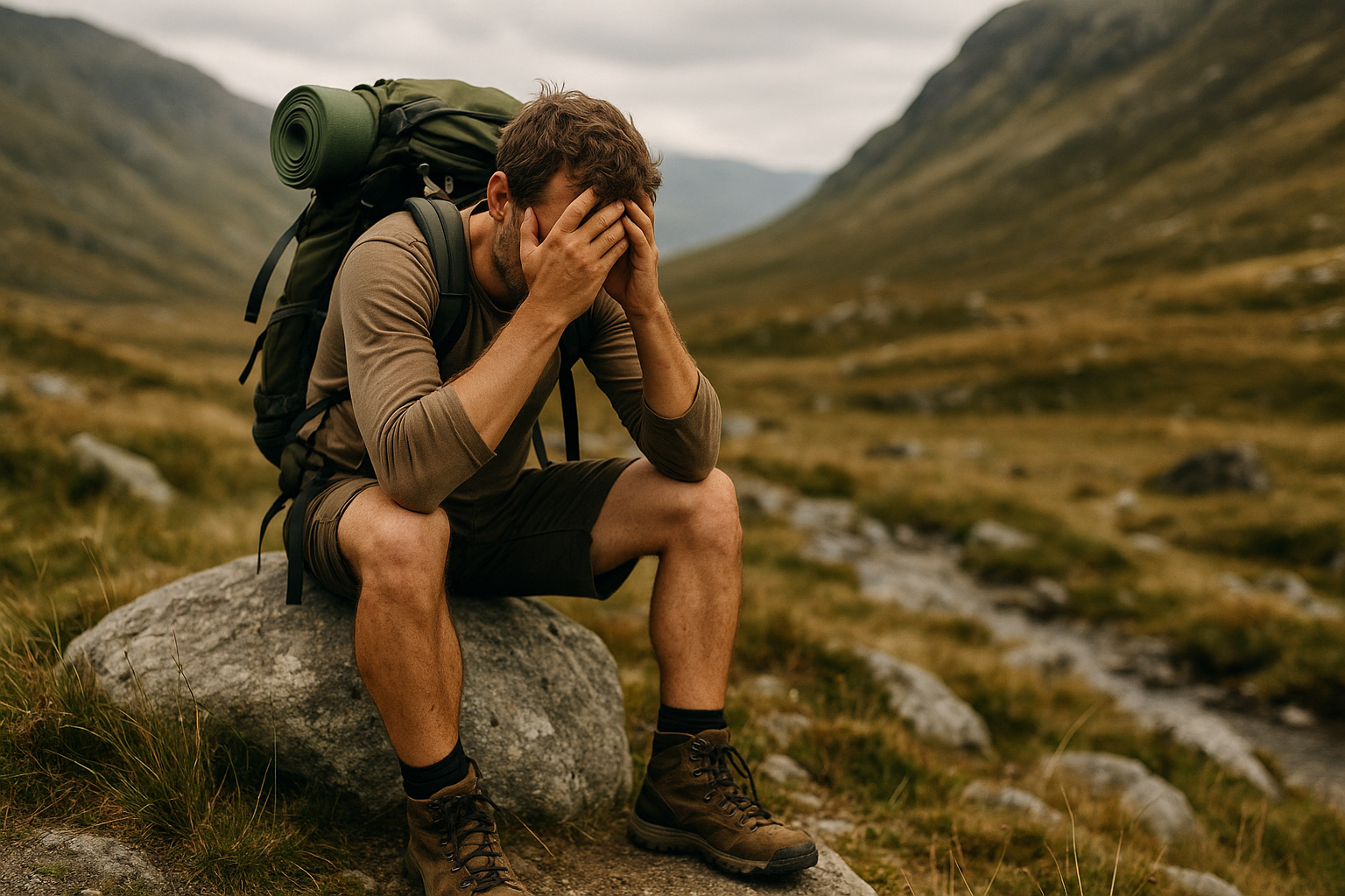 exhausted hiker beginner hiking mistakes
