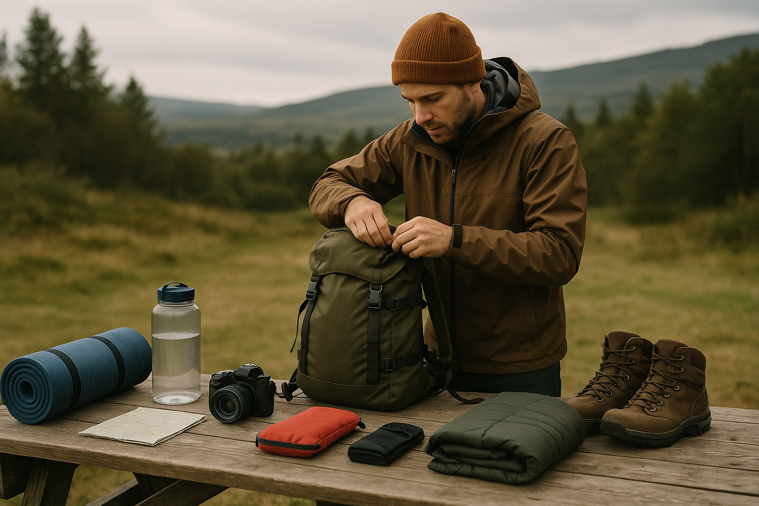hiking preparation organization equipment bag