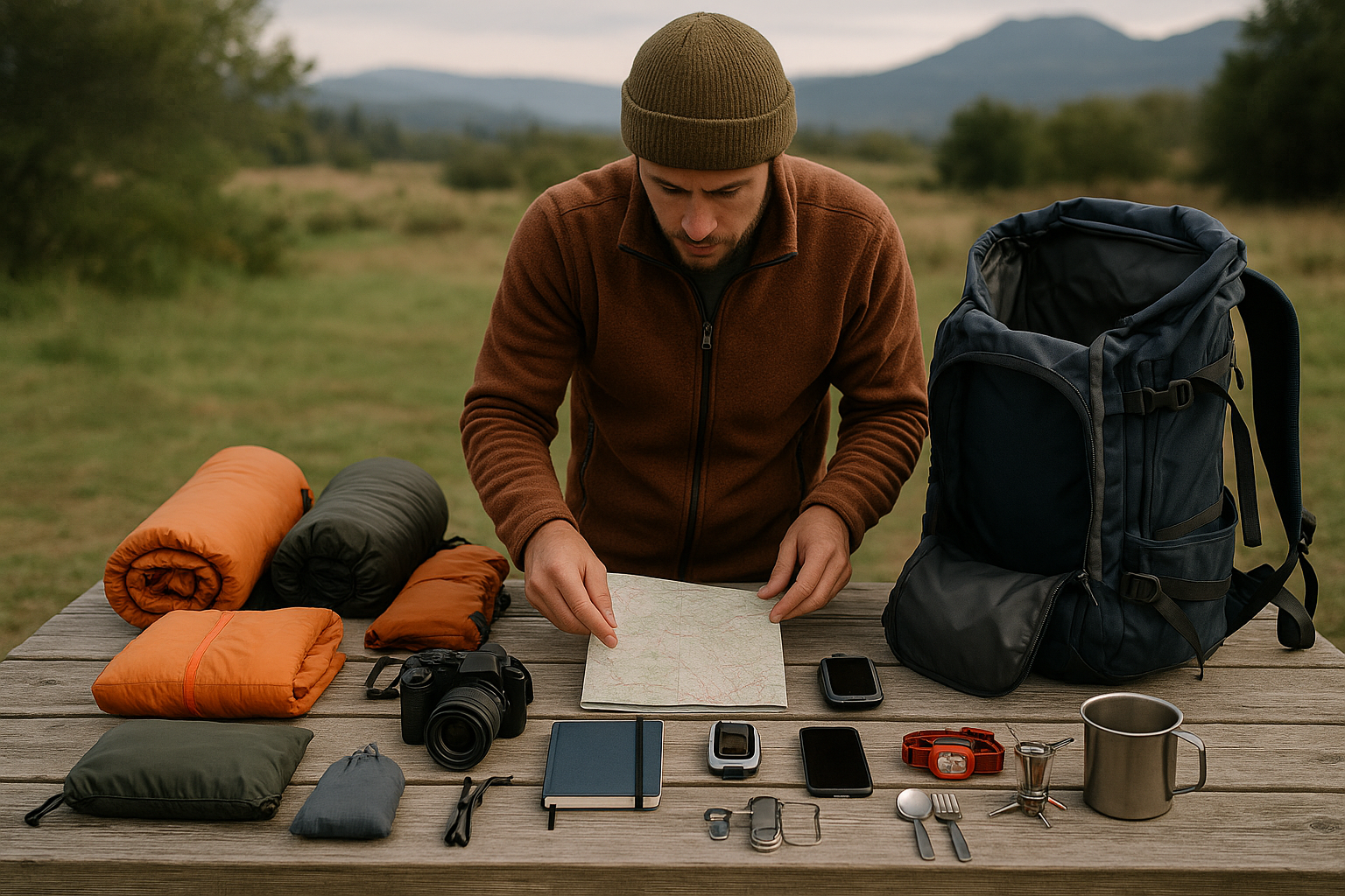 hiking gear organization backpack preparation