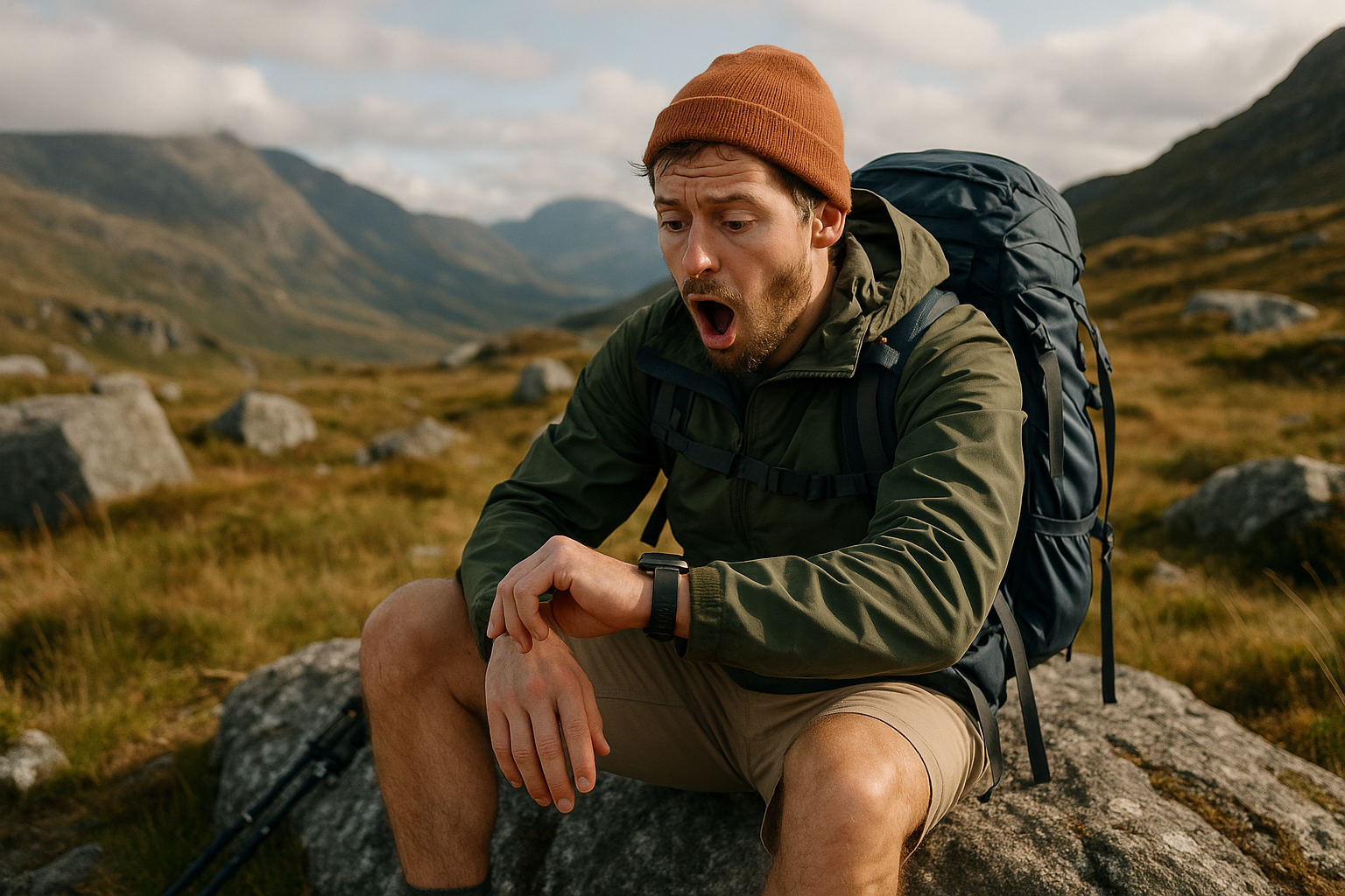 exhausted hiker surprise hiking time difficult
