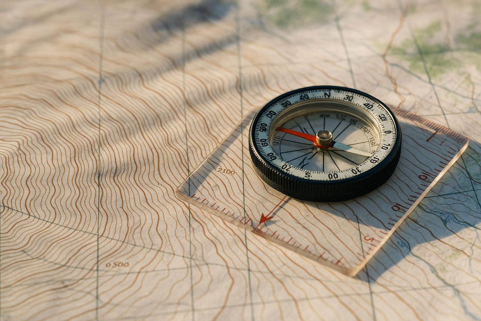 contour lines topographic map compass navigation