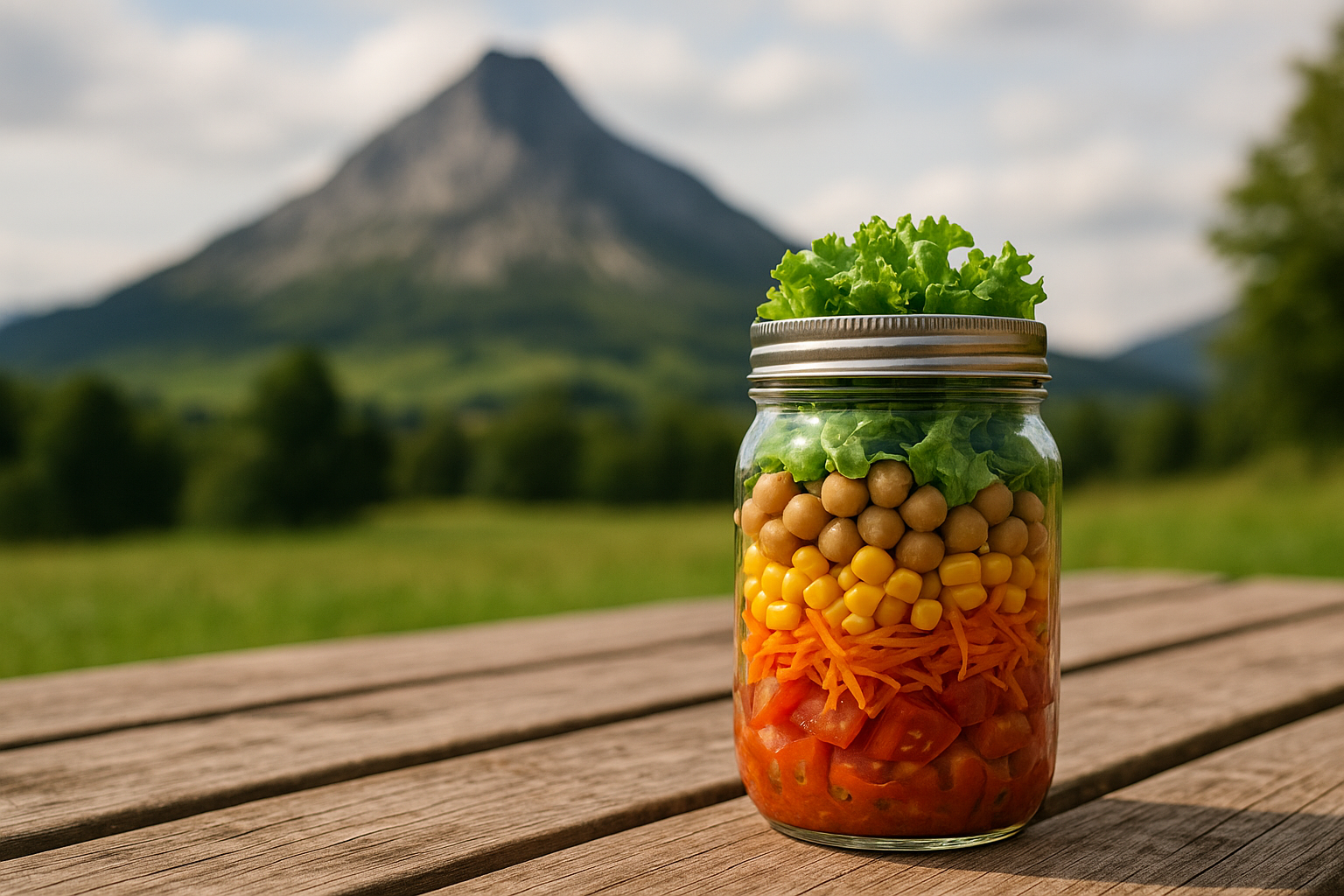 mason jar salad hiking practical meal