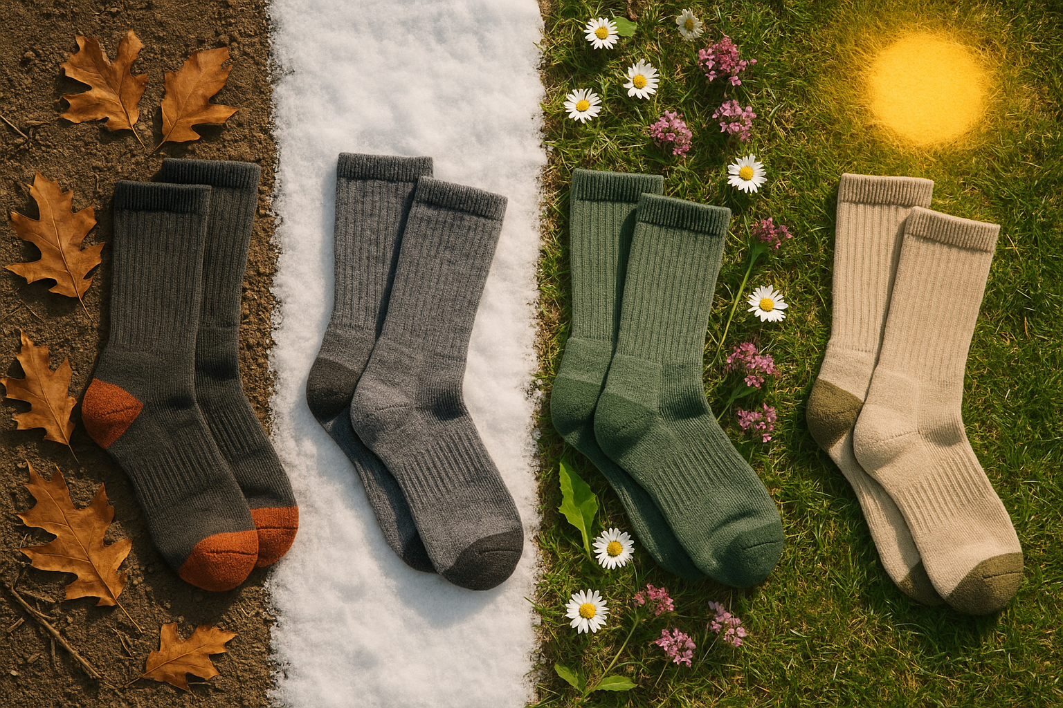 chaussettes randonnée mérinos quatre saisons Québec