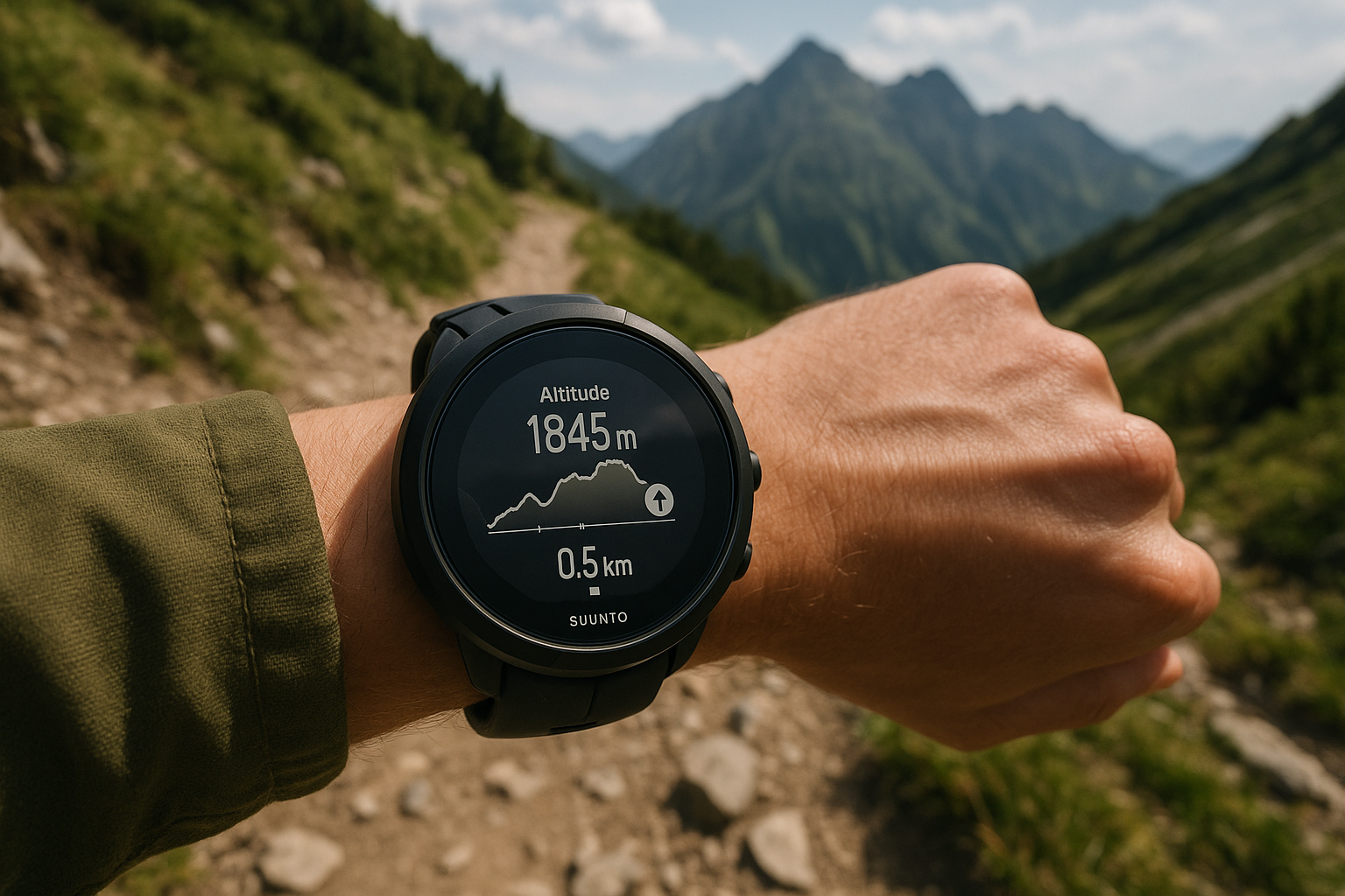 Suunto GPS watch navigation data mountain