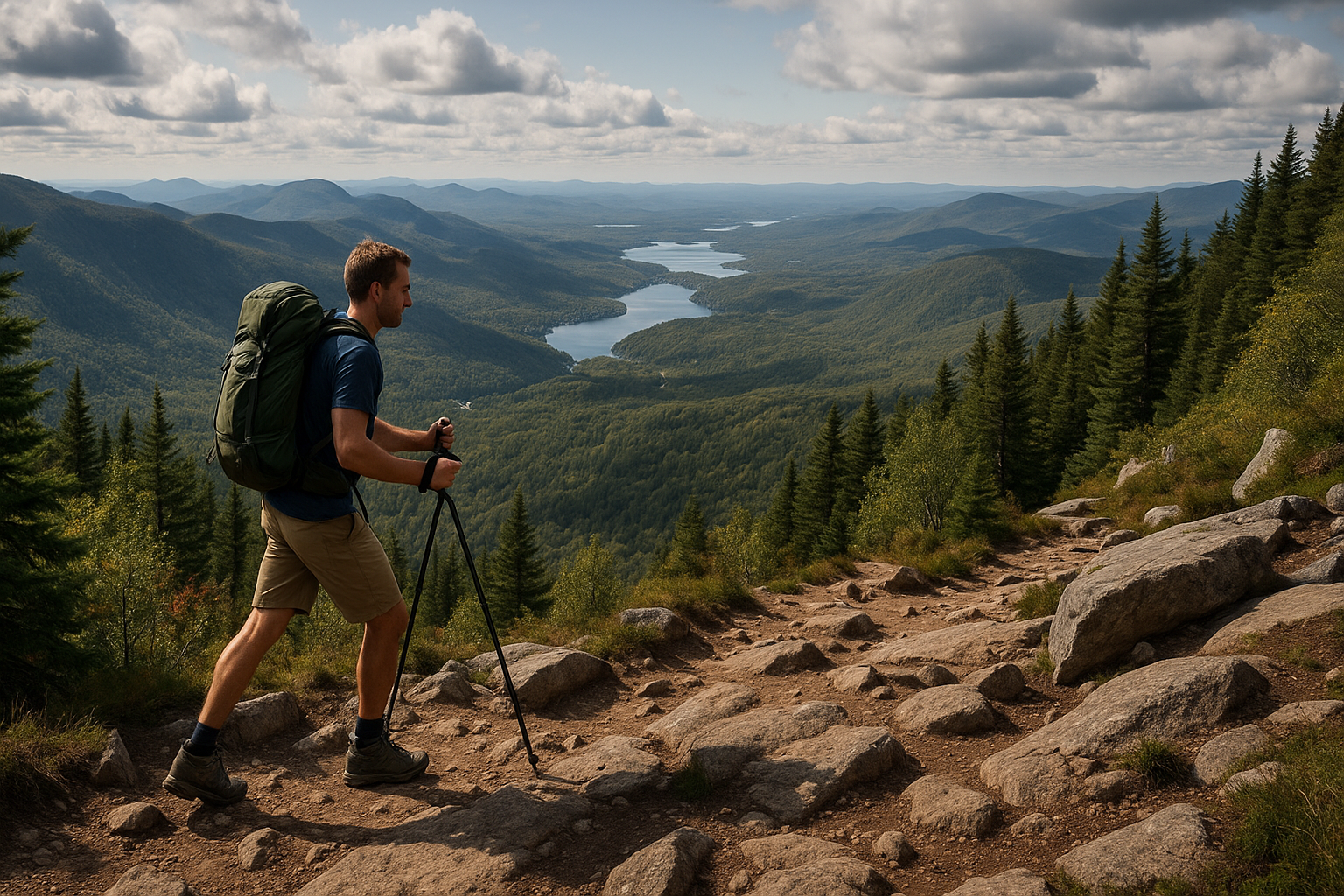 best hiking poles Quebec mountain trail