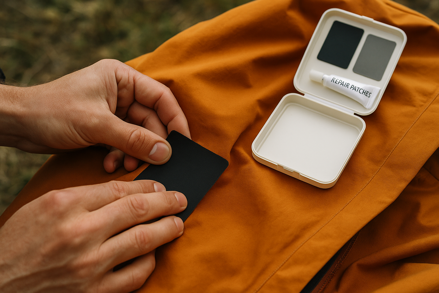 rain jacket repair patch kit maintenance