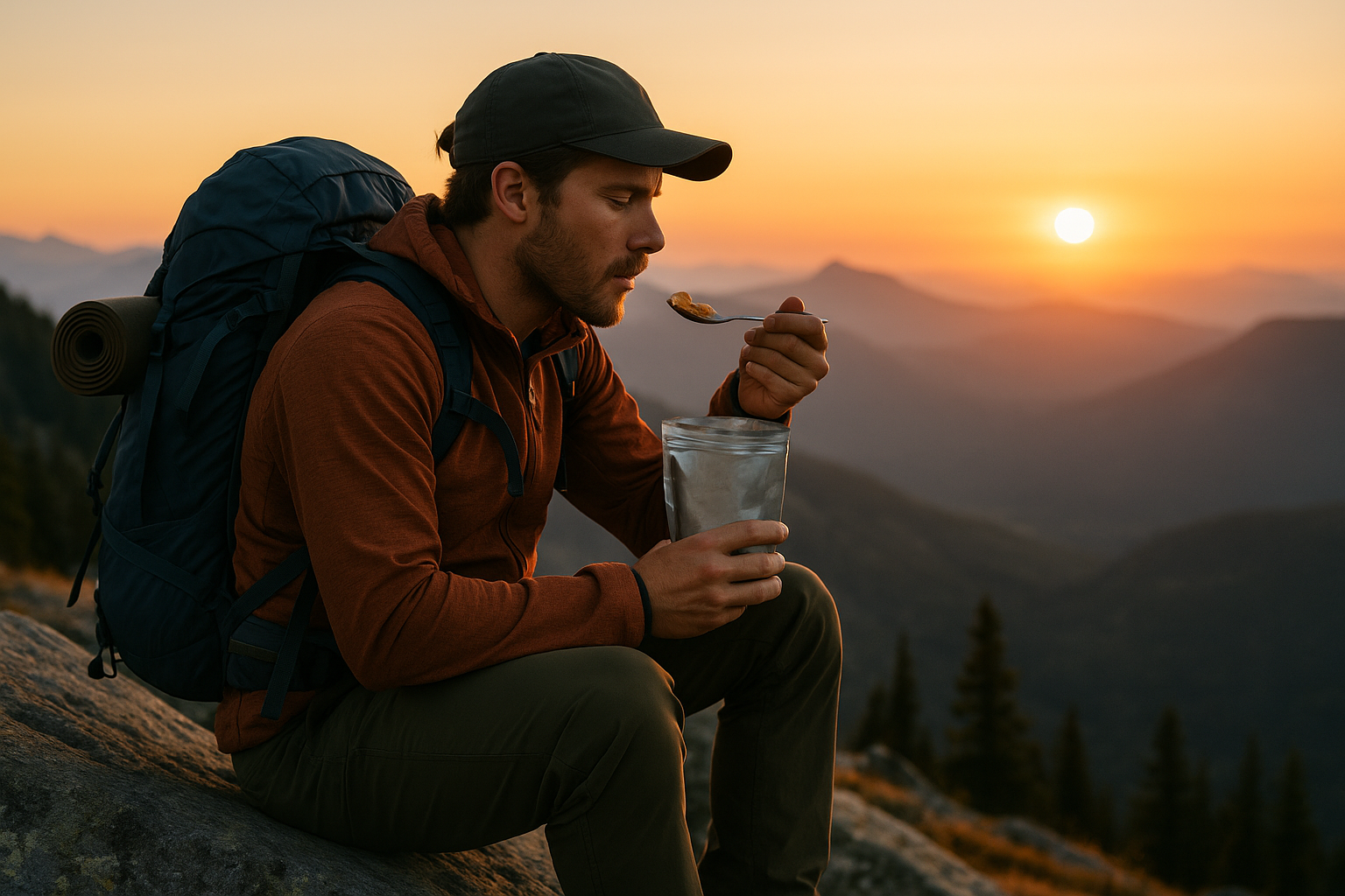 best freeze-dried hiking meal mountain sunset