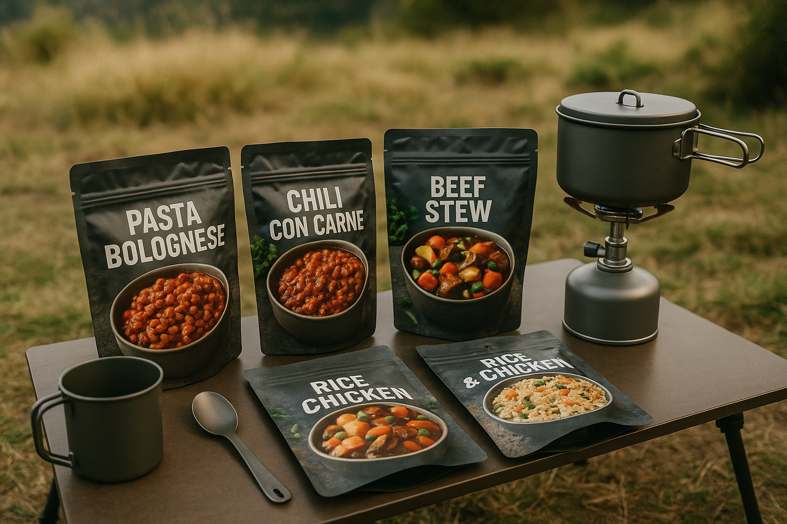 freeze-dried meals camping stove utensils