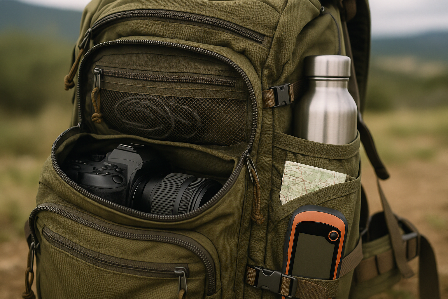 hiking backpack pockets organization equipment