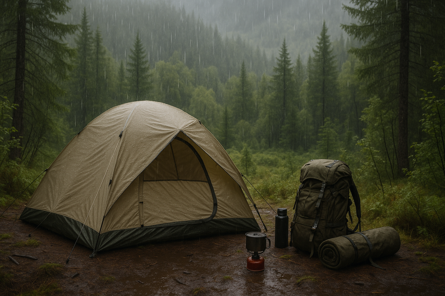 camping rain humidity sleeping bag Quebec