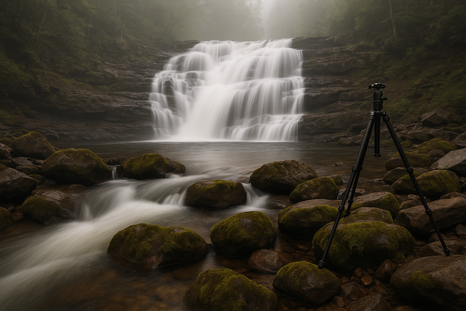 waterfall long exposure silky effect tripod photo technique