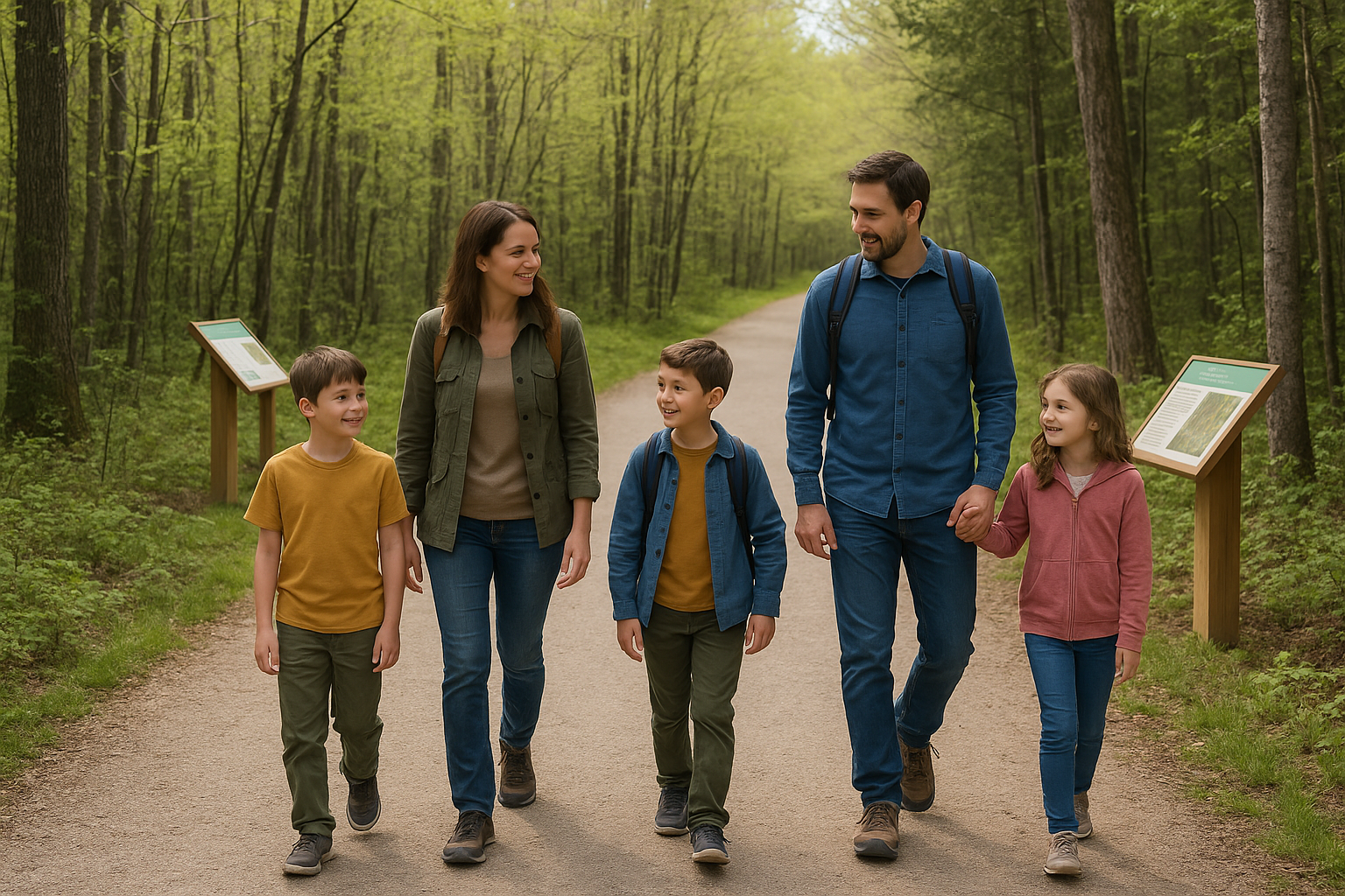 nature trail family children Estrie easy hiking