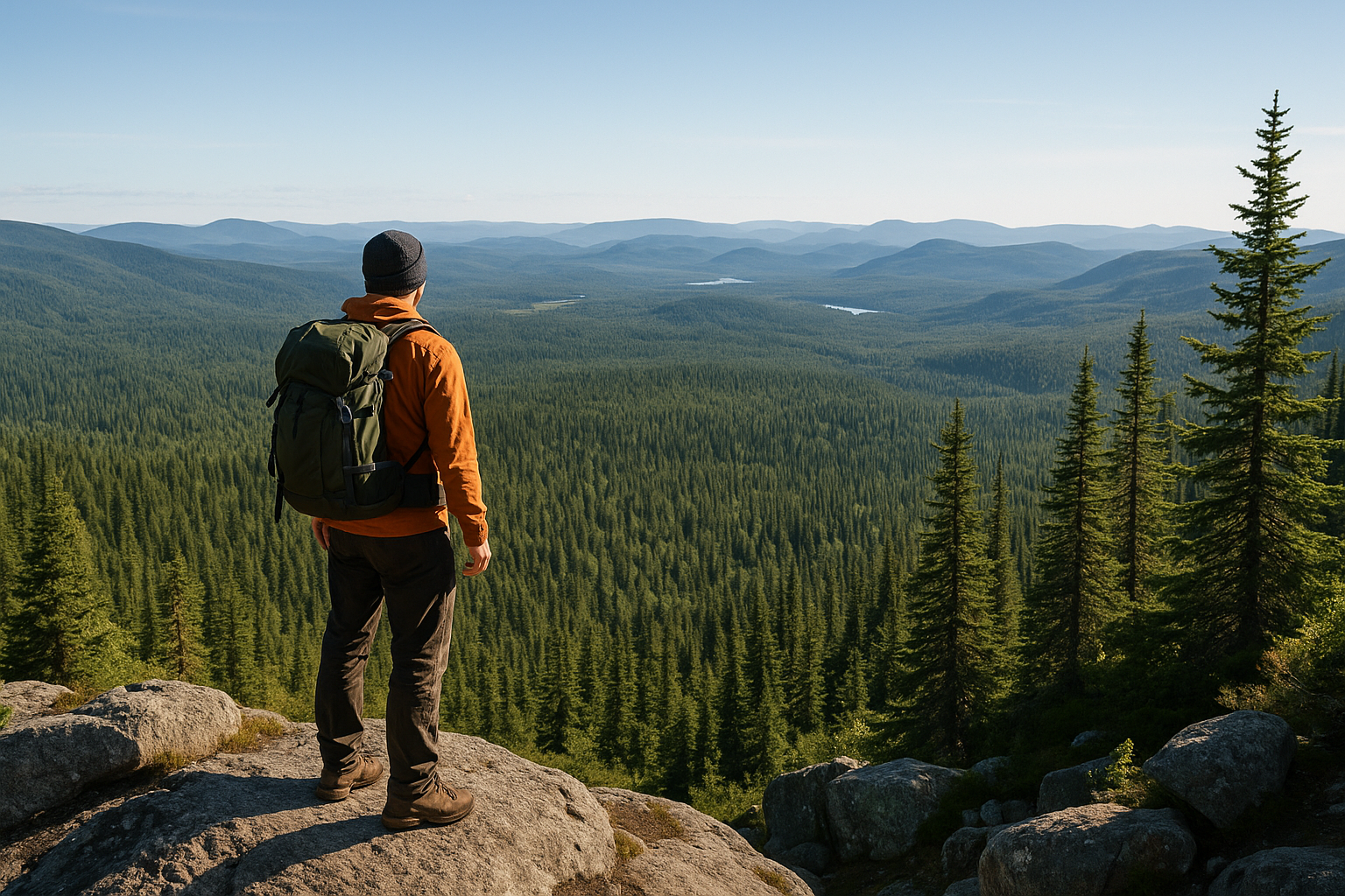 Mont Valin summit boreal forest Saguenay panorama