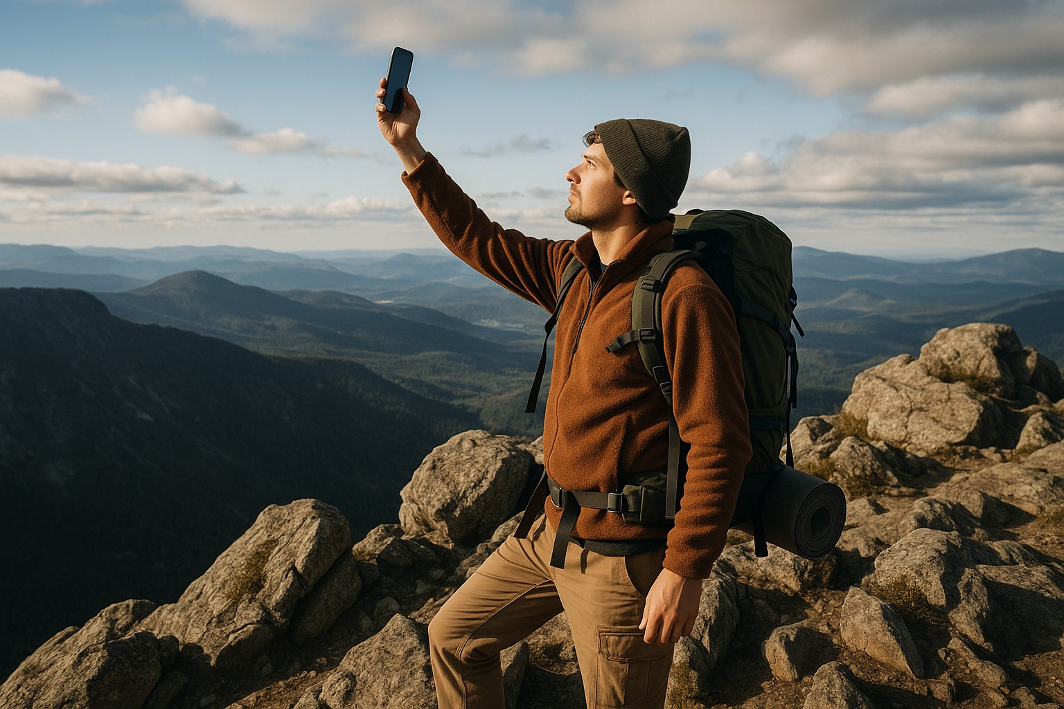 hiker phone signal mountain rescue