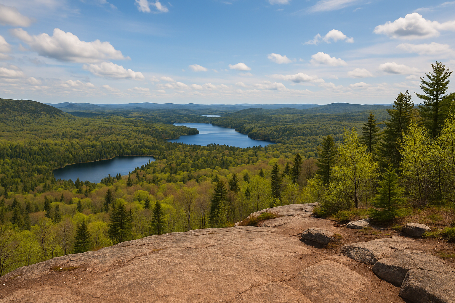 vue sommet randonnée débutant printemps Québec