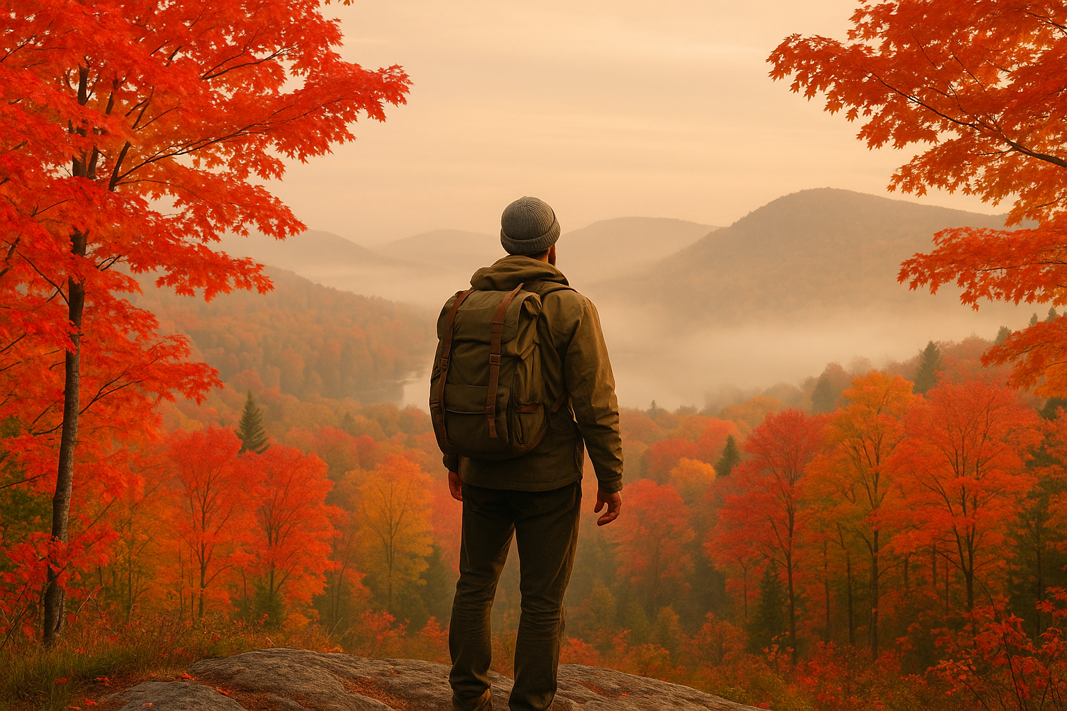 fall hiking preparation Quebec colors