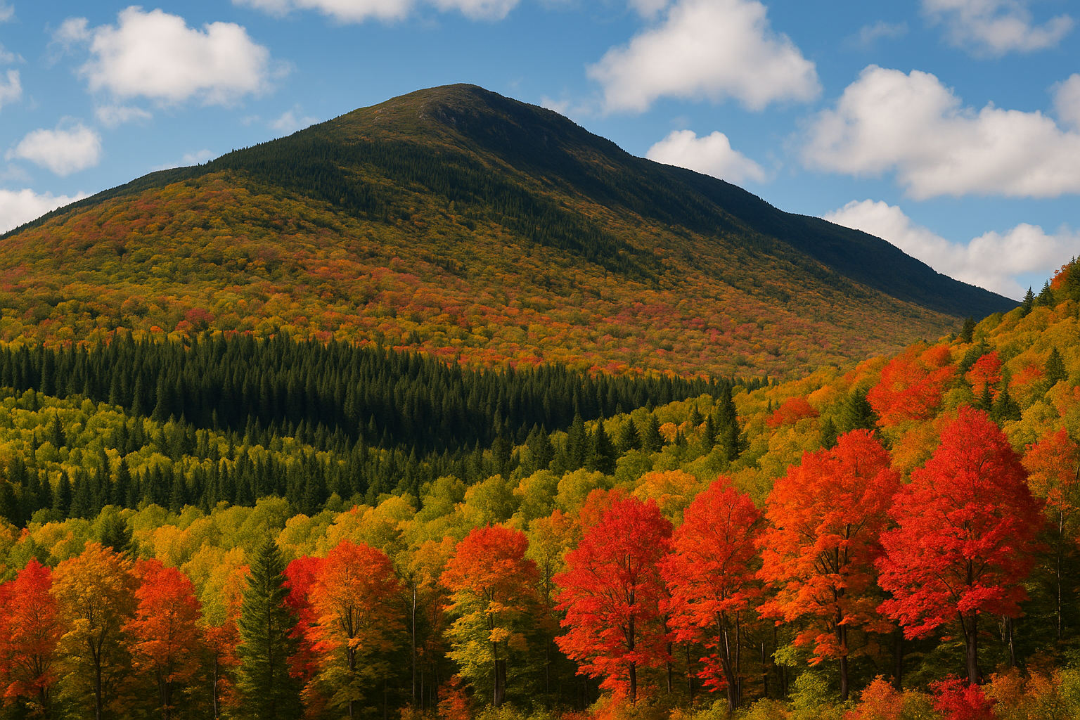 autumn colors Quebec mountain panorama
