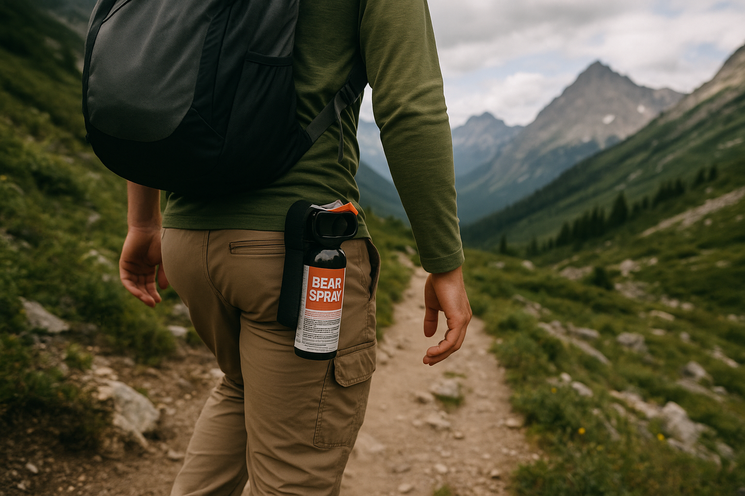 bear spray belt hiker mountain trail