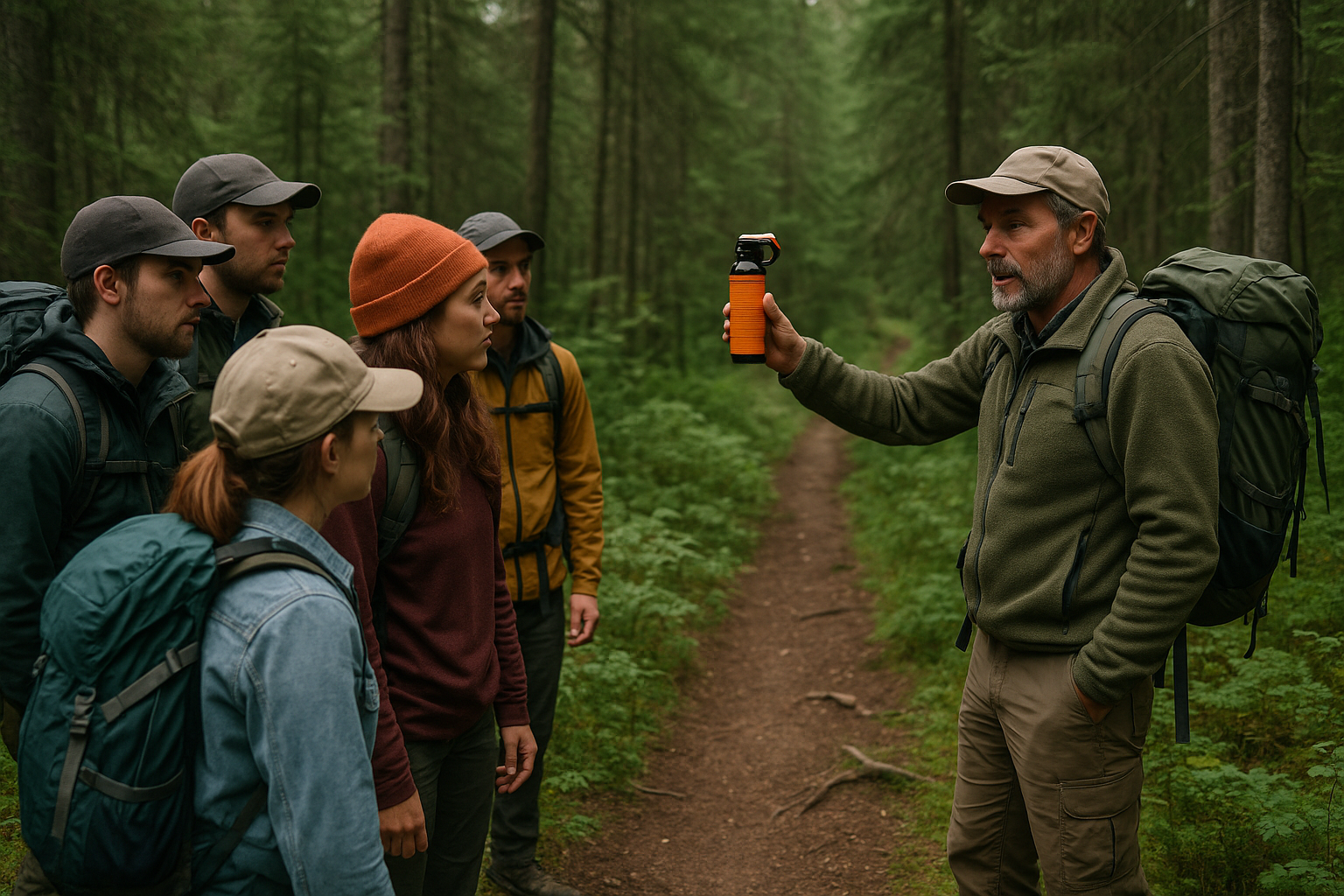 bear safety training group hikers guide forest