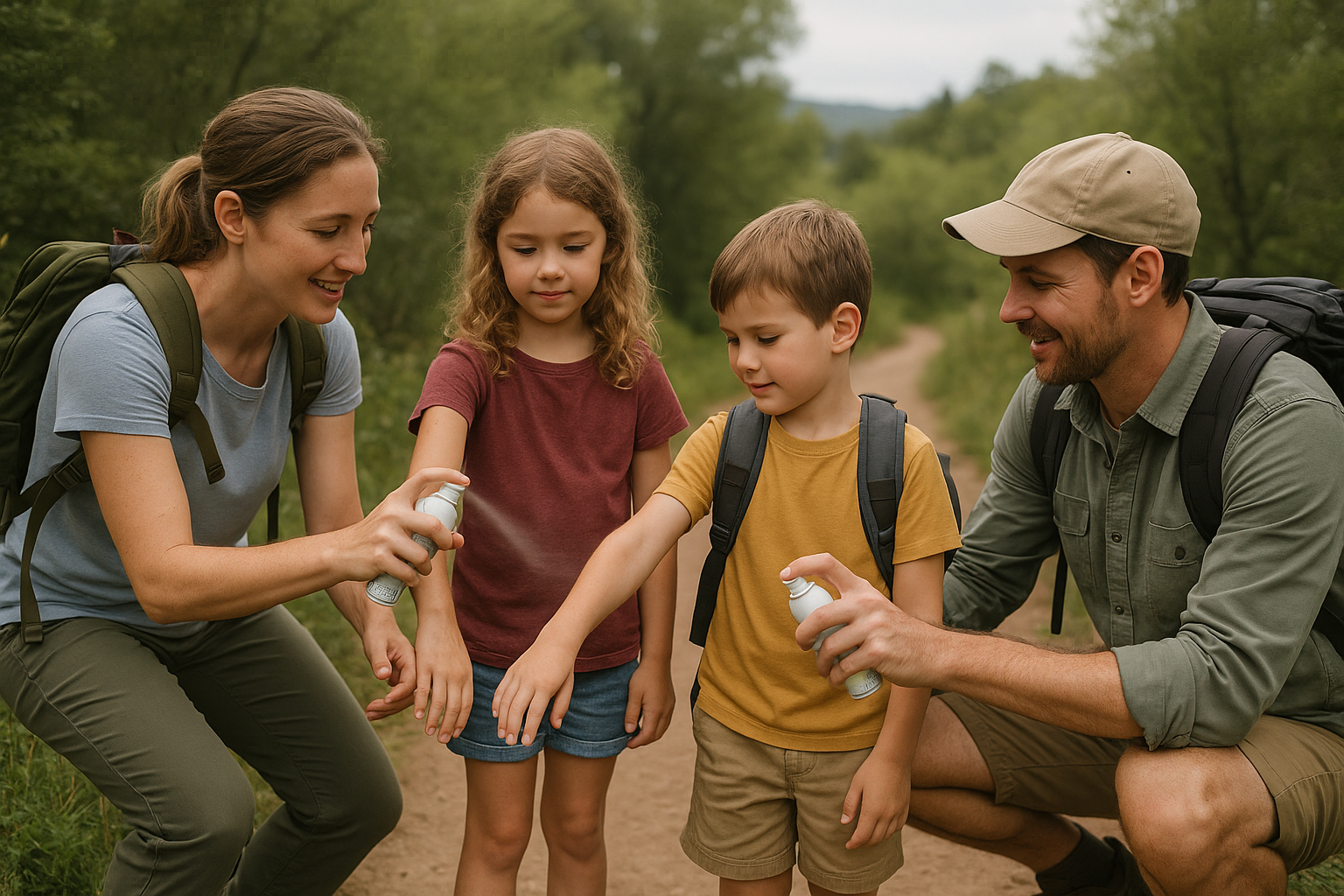 family children tick protection hiking