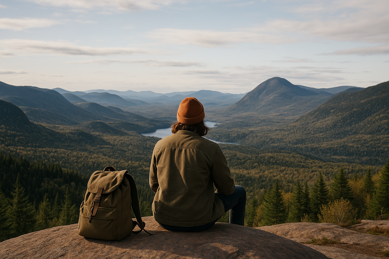 contemplation nature montagne Québec liberté