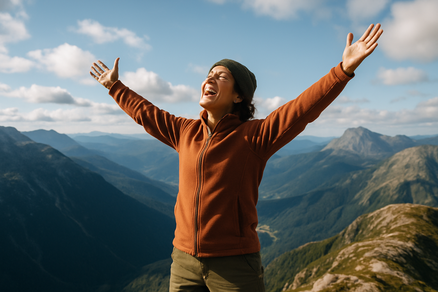 personne étirement sommet montagne vitalité énergie