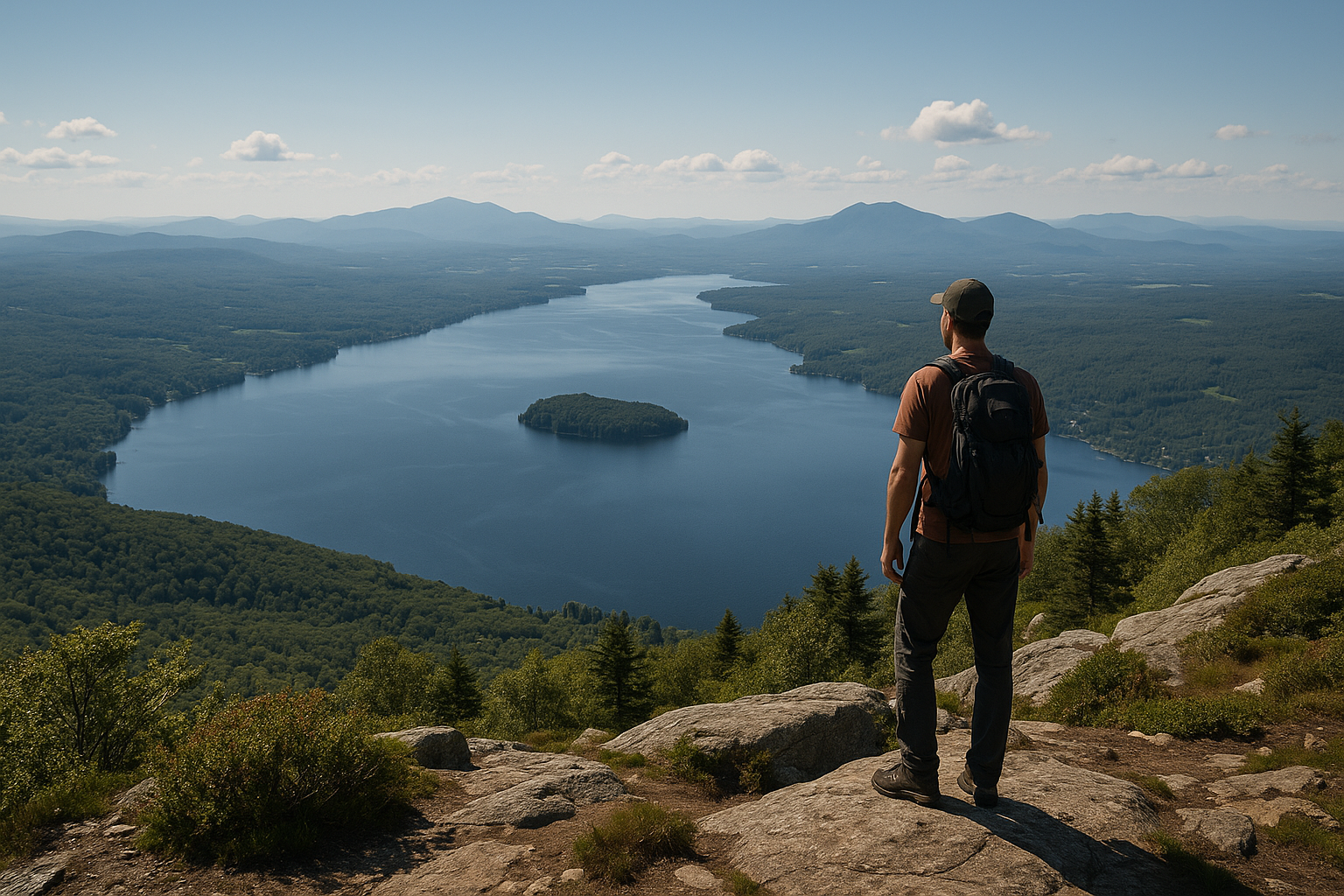 Mont Orford summit view Lake Memphrémagog Vermont